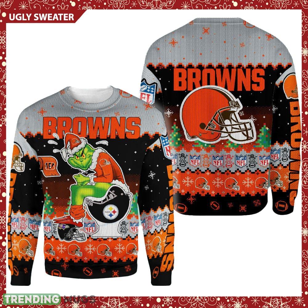 Cleveland Browns Funny Grinch Knitted Christmas 3D Sweater For Fans - Cleveland Browns Funny Grinch Knitted Christmas 3D Sweater For Fans Cleveland Browns Funny Grinch Knitted Christmas 3D Sweater For Fans - Cleveland Browns Funny Grinch Knitted Christmas 3D Sweater For Fans
