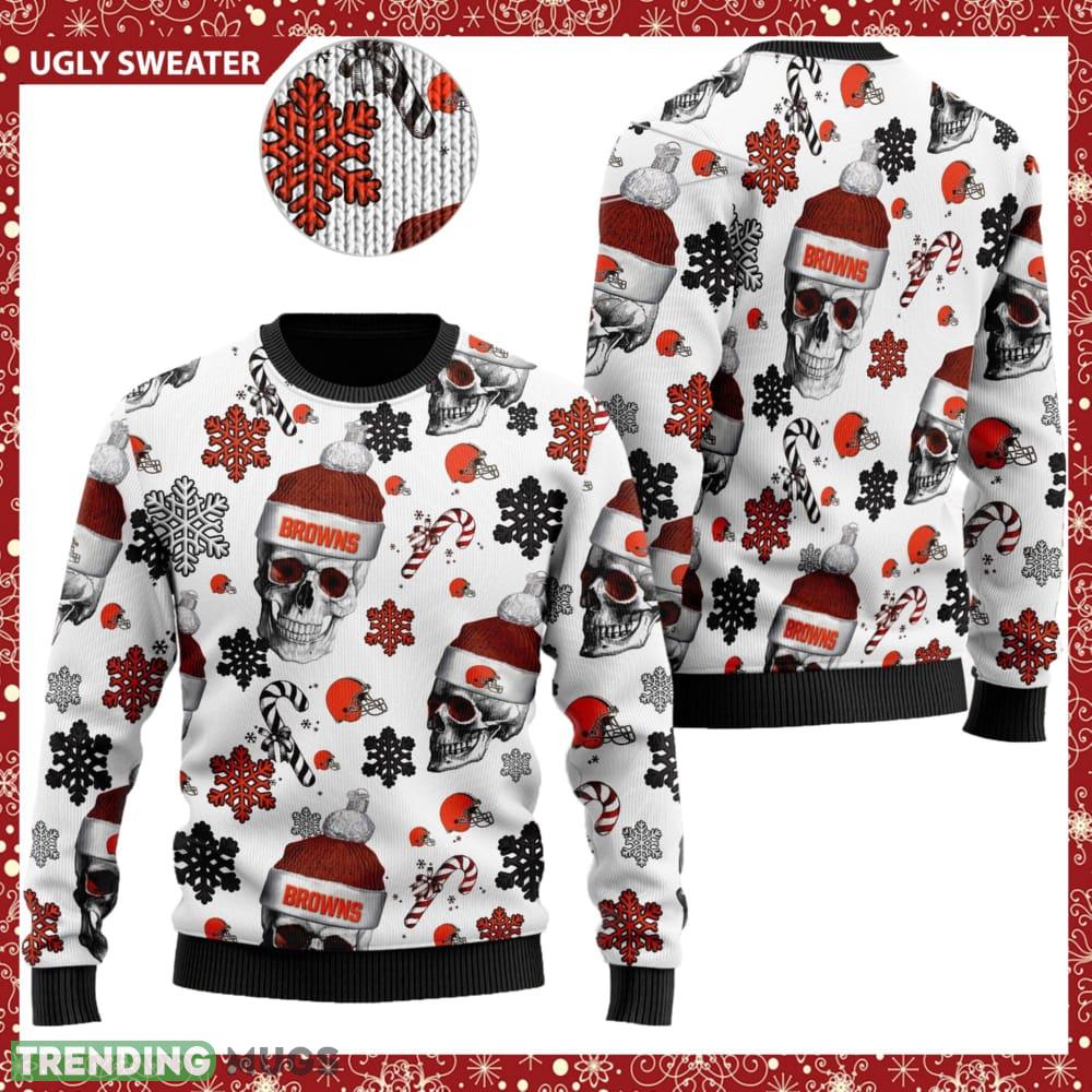 Cleveland Browns NFL Football Team Santa Skulls Ugly Christmas Sweater - Cleveland Browns NFL Football Team Santa Skulls Ugly Christmas Sweater Cleveland Browns NFL Football Team Santa Skulls Ugly Christmas Sweater - Cleveland Browns NFL Football Team Santa Skulls Ugly Christmas Sweater