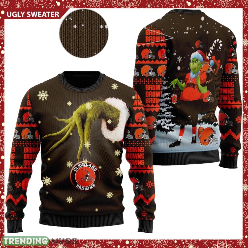 Cleveland Browns NFL Team Grinch Knitted Christmas 3D Sweater For Fans - Cleveland Browns NFL Team Grinch Knitted Christmas 3D Sweater For Fans Cleveland Browns NFL Team Grinch Knitted Christmas 3D Sweater For Fans - Cleveland Browns NFL Team Grinch Knitted Christmas 3D Sweater For Fans