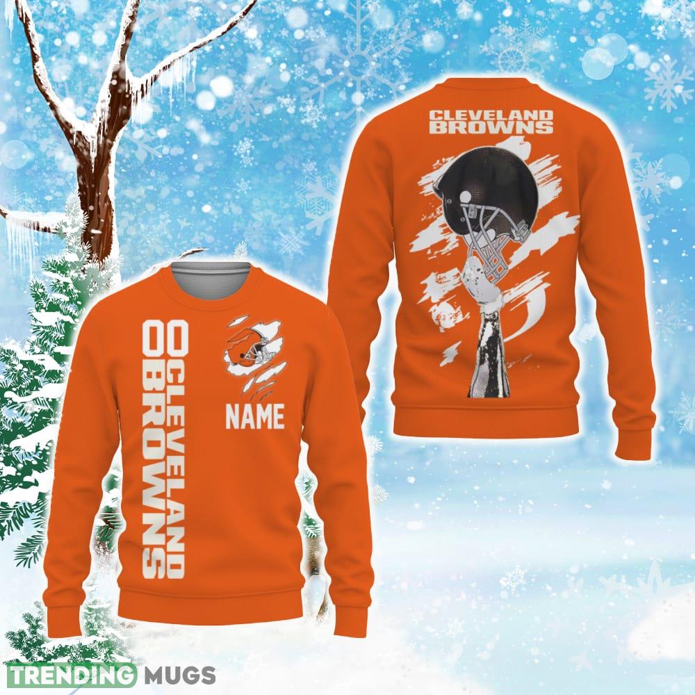 Cleveland Browns Sports American Football Helmet Knitted Christmas Sweater All Over Print Custom Number And Name - Cleveland Browns Sports American Football Helmet New Trends For Fans Club Gifts Unisex 3D T-Shirt, Hoodie, Sweatshirt-3D Sweatshirt_1 Cleveland Browns Sports American Football Helmet Knitted Christmas Sweater All Over Print Custom Number And Name - Cleveland Browns Sports American Football Helmet New Trends For Fans Club Gifts Unisex 3D T-Shirt, Hoodie, Sweatshirt-3D Sweatshirt_1