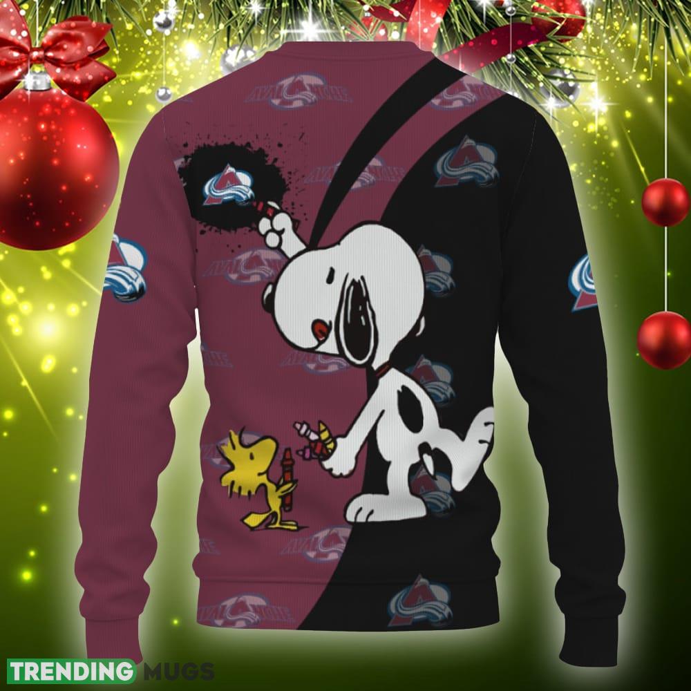 Colorado Avalanche Snoopy Cute Heart American Sports Team Knitted Xmas Sweater Gift Holidays 3D Sweater Colorado Avalanche Snoopy Cute Heart American Sports Team Knitted Xmas Sweater Gift Holidays 3D Sweater