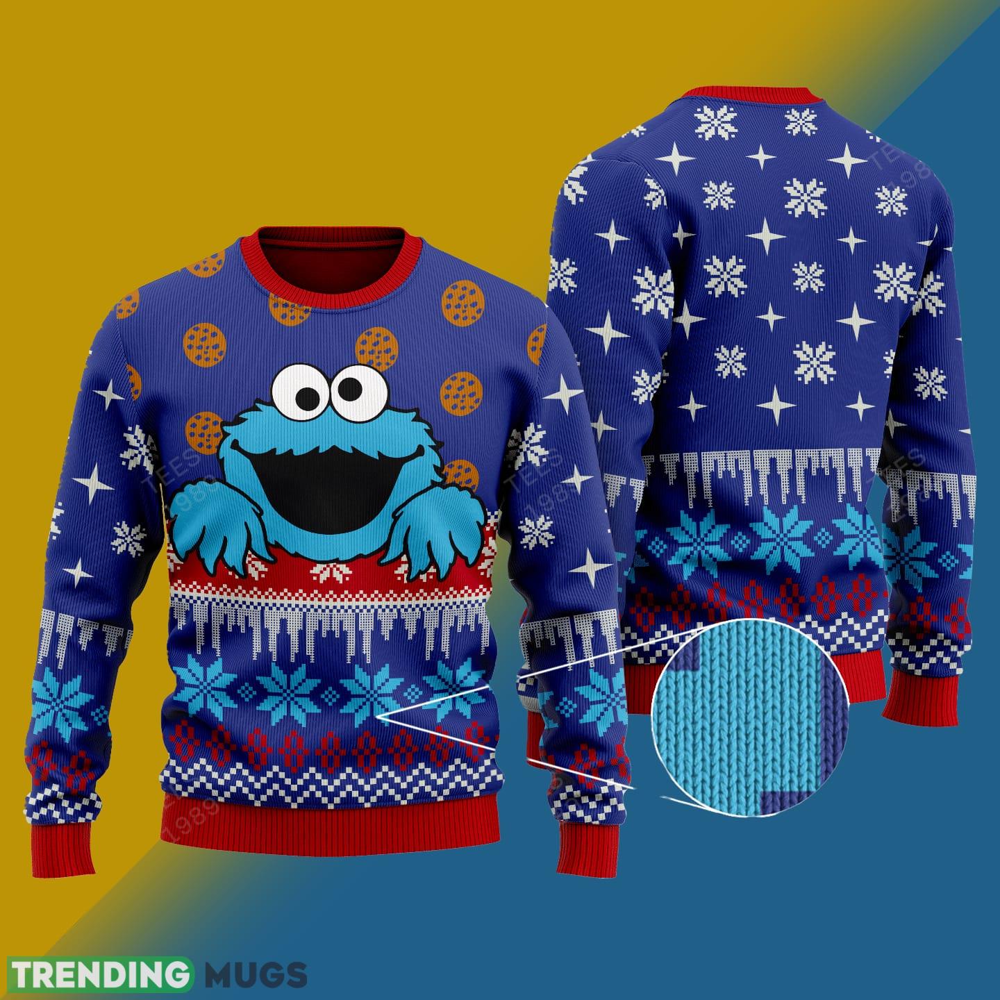 Cookie Monster Knitted Xmas Sweater Gift Men And Women - Cookie Monster Knitted Sweater Photo 1 Cookie Monster Knitted Xmas Sweater Gift Men And Women - Cookie Monster Knitted Sweater Photo 1