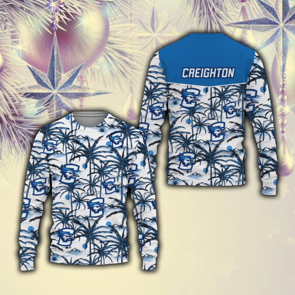 Creighton Bluejays Champions Sports Hawaiian Coconut Patterns 2023 Ugly Christmas Sweater Men And Women Gift For Fans Holidays - 201023-110621 Creighton Bluejays Champions Sports Hawaiian Coconut Patterns 2023 Ugly Christmas Sweater Men And Women Gift For Fans Holidays - 201023-110621