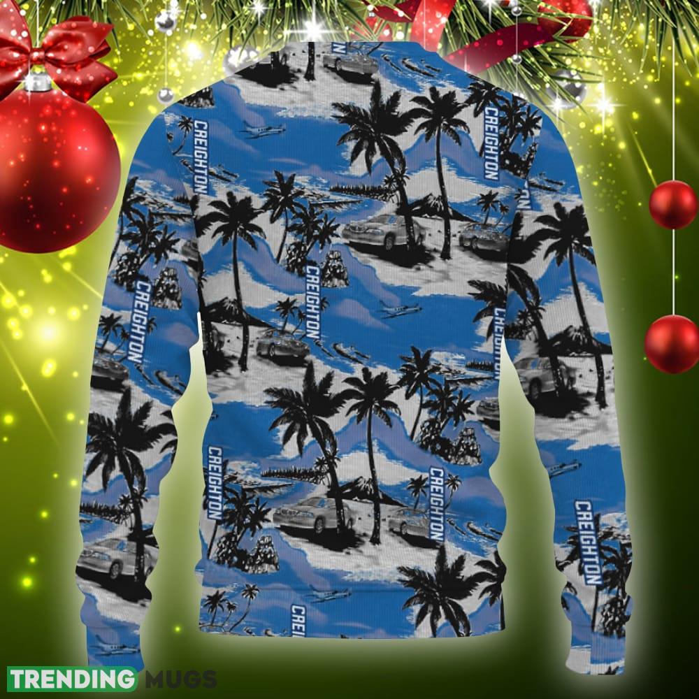Creighton Bluejays Tropical Patterns For Fans Club Gifts Ugly Christmas Sweater AOP Gift Holidays 3D Sweater Creighton Bluejays Tropical Patterns For Fans Club Gifts Ugly Christmas Sweater AOP Gift Holidays 3D Sweater