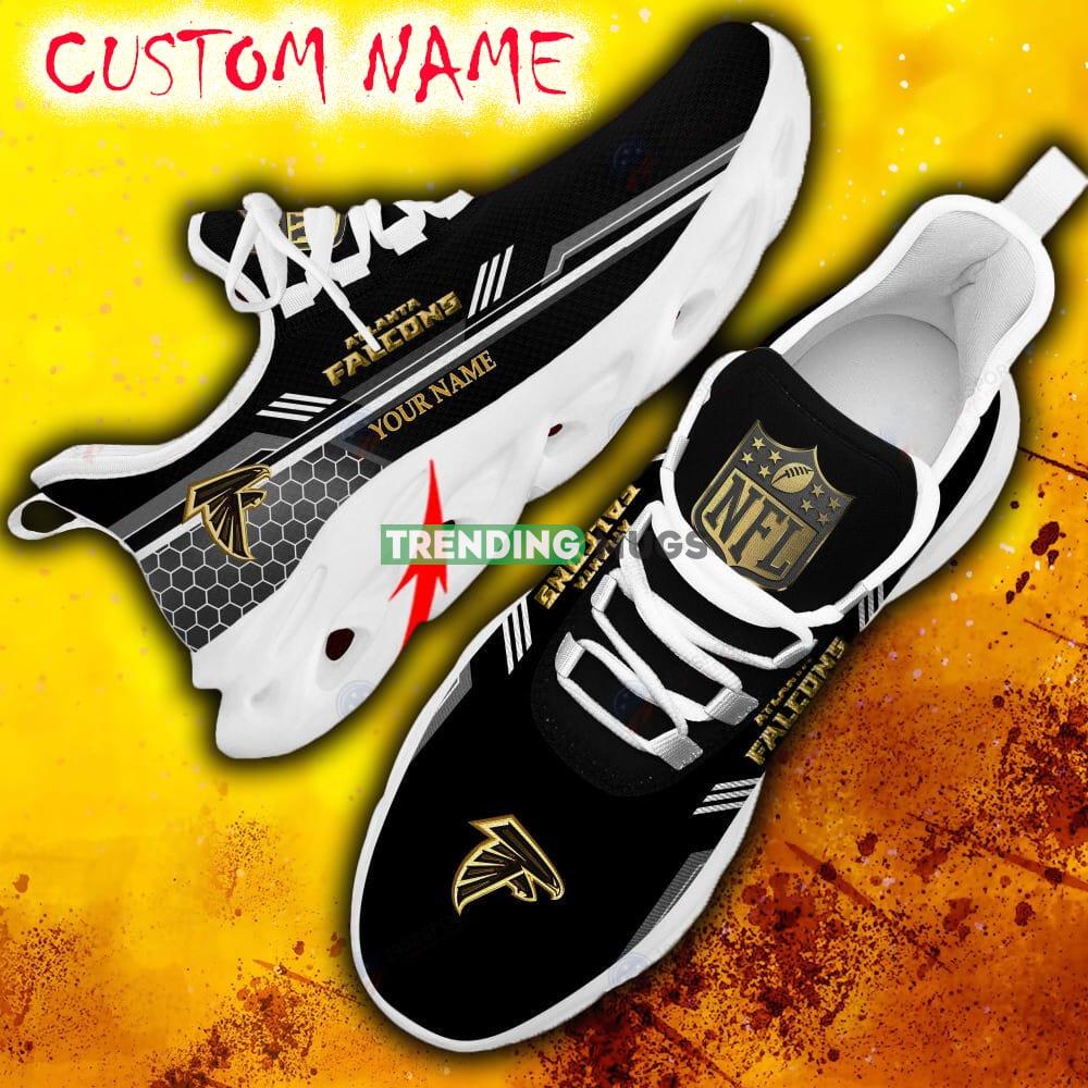 Custom Name Atlanta Falcons Black All Over Printed Max Soul Shoes For Fans Gift Men And Women New Sports Sneakers Max Soul Custom Name Atlanta Falcons Black All Over Printed Max Soul Shoes For Fans Gift Men And Women New Sports Sneakers Max Soul
