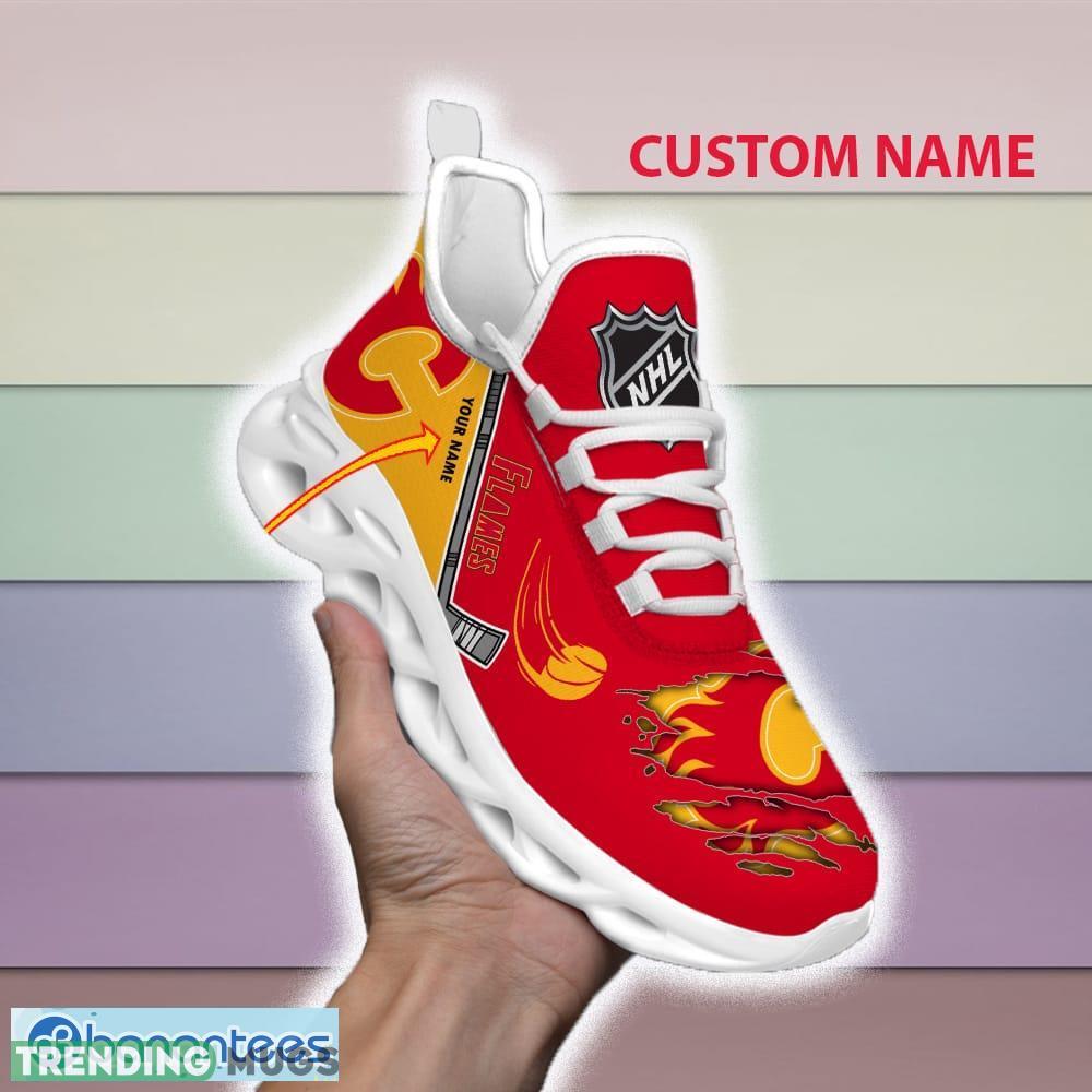 Custom Name Calgary Flames NHL Max Soul Shoes For Men And Women Gift For Fan Clunky Sneakers New Max Soul Custom Name Calgary Flames NHL Max Soul Shoes For Men And Women Gift For Fan Clunky Sneakers New Max Soul