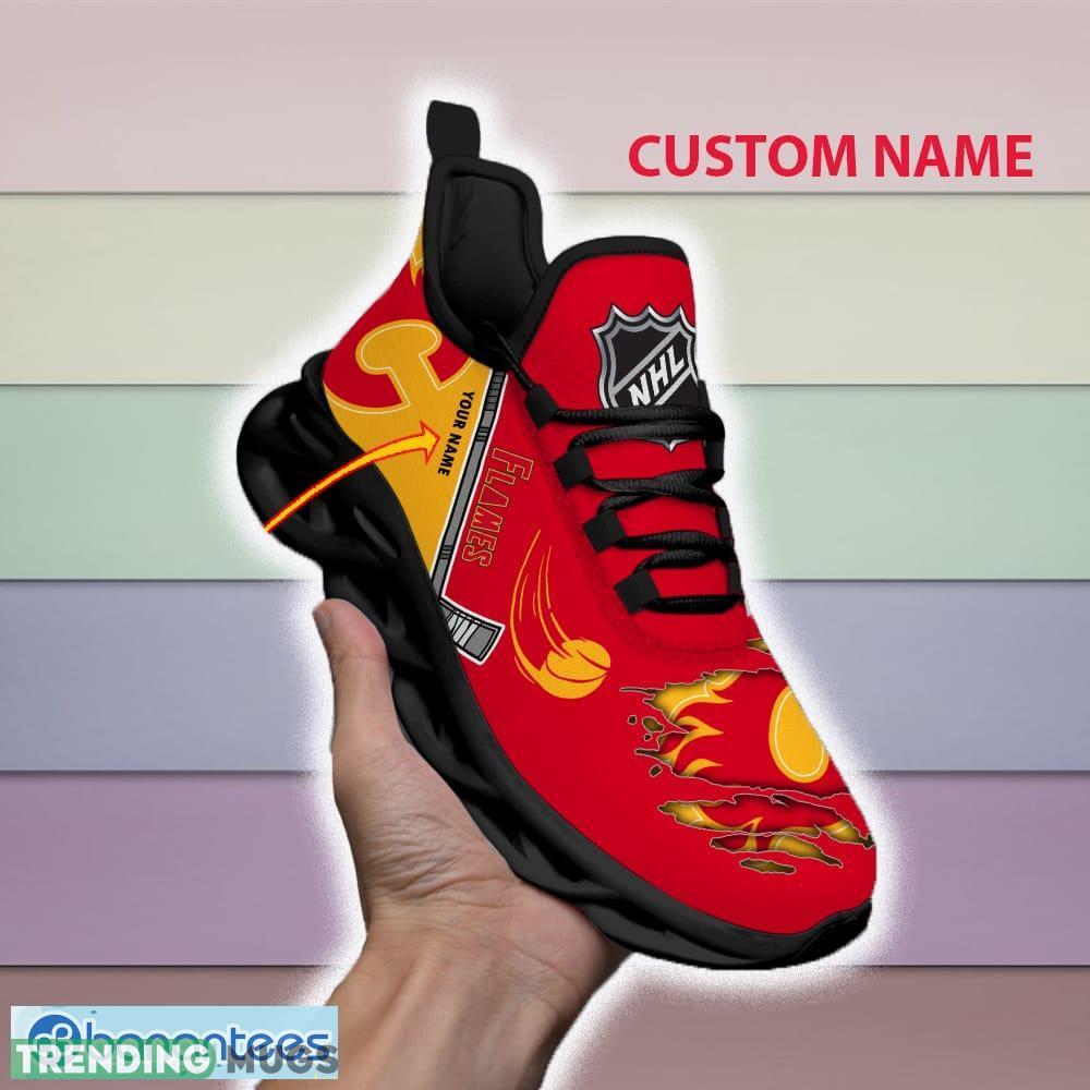 Custom Name Calgary Flames NHL Max Soul Shoes For Men And Women Gift For Fan Clunky Sneakers New - Calgary Flames NHL Max Soul Shoes_1 Custom Name Calgary Flames NHL Max Soul Shoes For Men And Women Gift For Fan Clunky Sneakers New - Calgary Flames NHL Max Soul Shoes_1