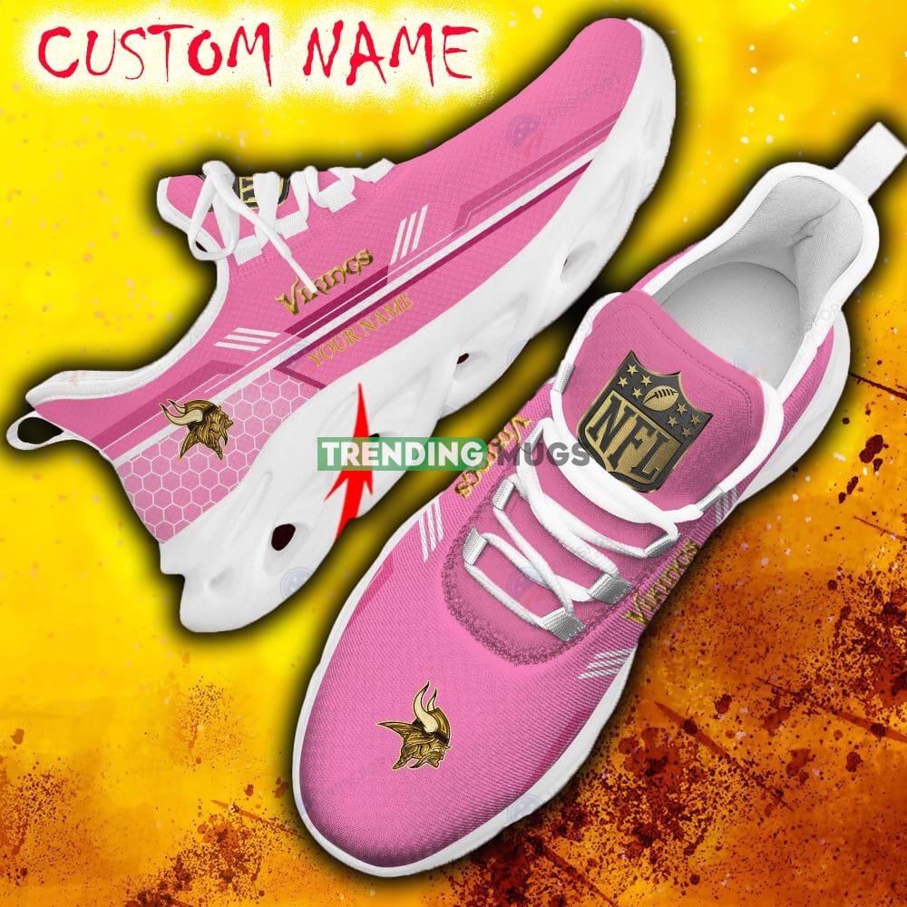 Custom Name Minnesota Vikings Pink All Over Printed Max Soul Shoes For Fans Gift Men And Women New Sports Sneakers - Minnesota Vikings Chunky Sneakers Best Photo 18 Custom Name Minnesota Vikings Pink All Over Printed Max Soul Shoes For Fans Gift Men And Women New Sports Sneakers - Minnesota Vikings Chunky Sneakers Best Photo 18