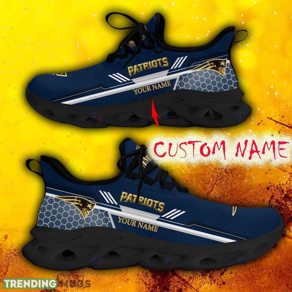 Custom Name New England Patriots Navy All Over Printed Max Soul Shoes For Fans Gift Men And Women New Sports Sneakers Max Soul Custom Name New England Patriots Navy All Over Printed Max Soul Shoes For Fans Gift Men And Women New Sports Sneakers Max Soul