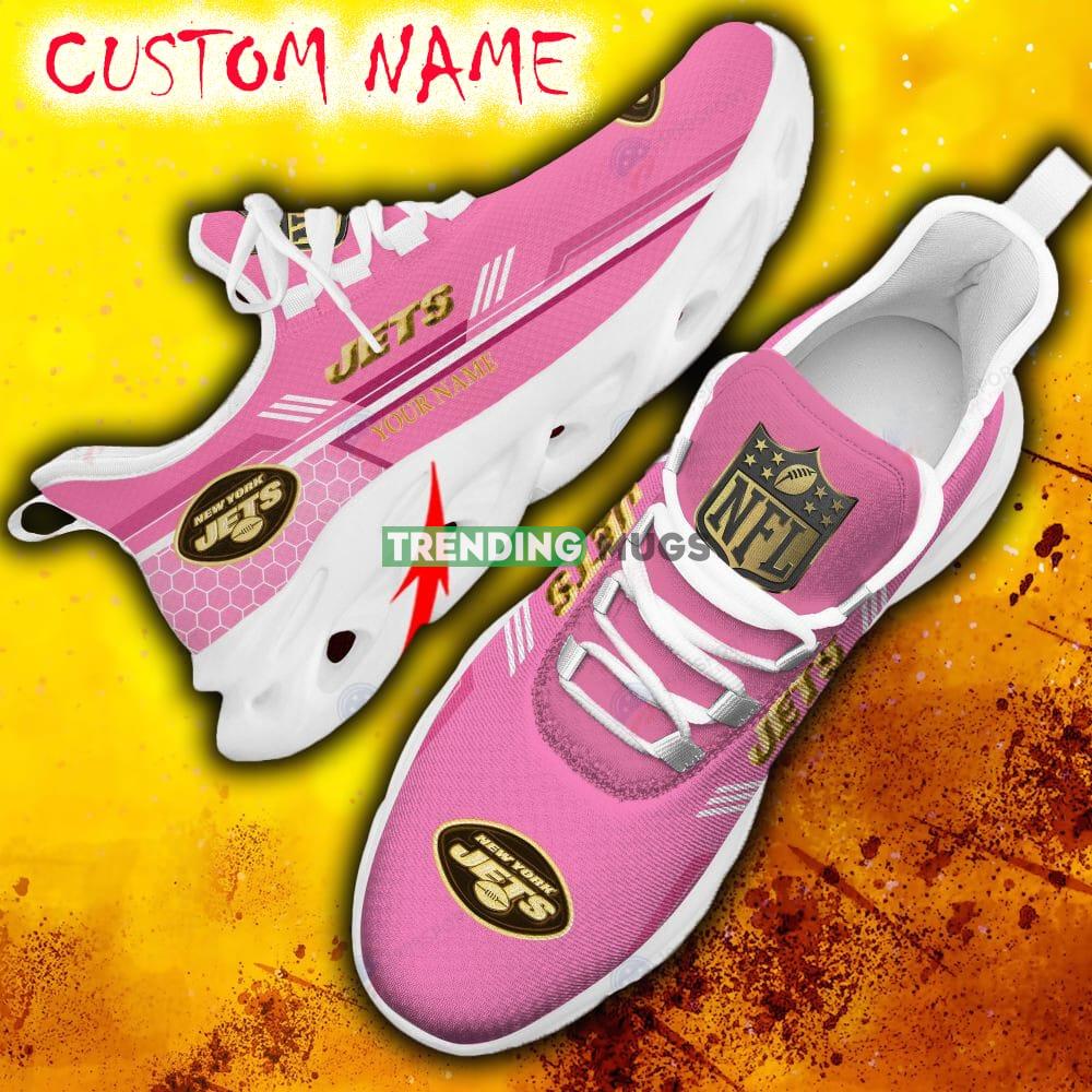 Custom Name New York Jets Pink All Over Printed Max Soul Shoes For Fans Gift Men And Women New Sports Sneakers - New York Jets Chunky Sneakers Best Photo 18 Custom Name New York Jets Pink All Over Printed Max Soul Shoes For Fans Gift Men And Women New Sports Sneakers - New York Jets Chunky Sneakers Best Photo 18