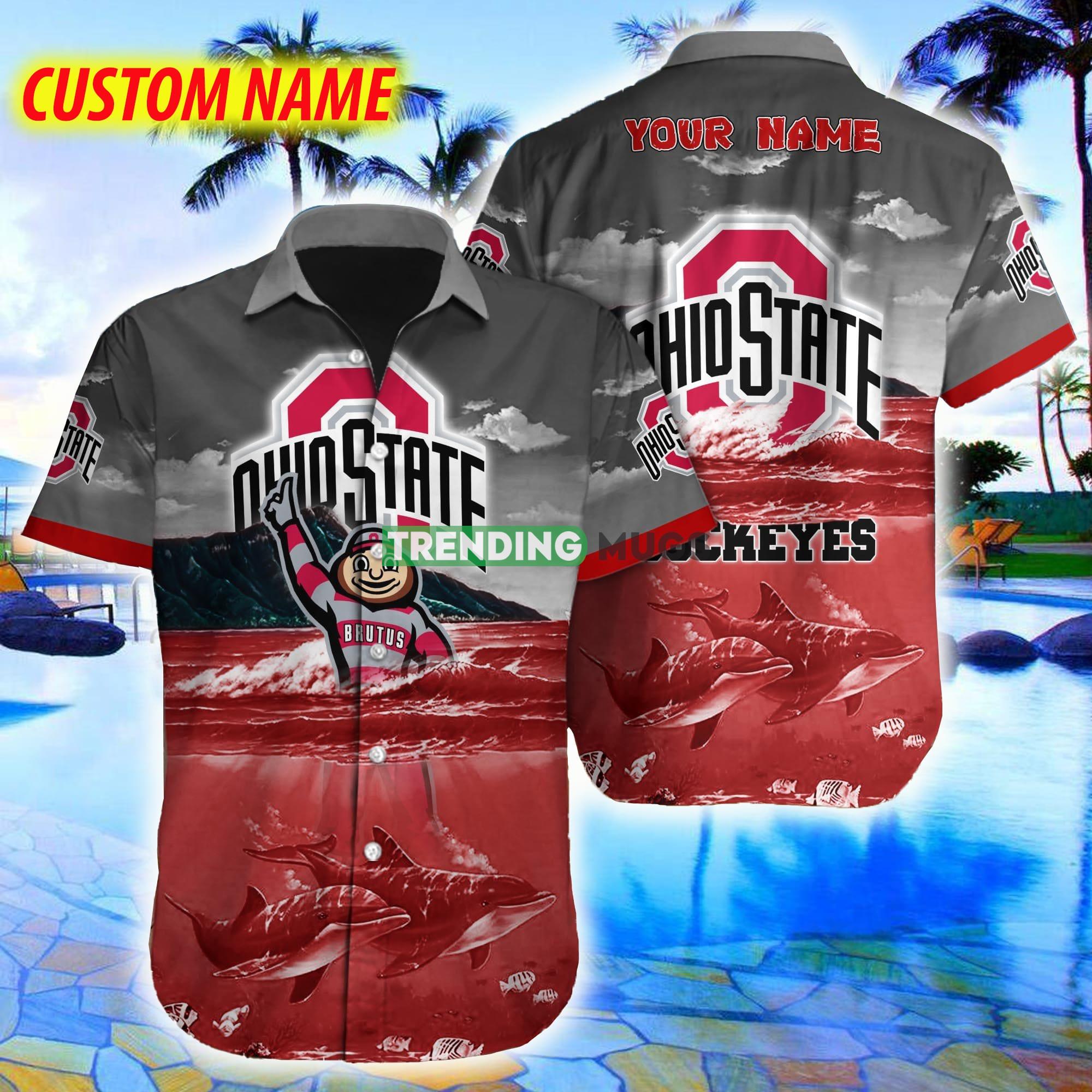 Custom Name Ohio State Buckeyes NCAA Logo Dolphin Beach Funny Hawaiian Shirt - Custom Name Ohio State Buckeyes NCAA Logo Dolphin Beach Funny Hawaiian Shirt Custom Name Ohio State Buckeyes NCAA Logo Dolphin Beach Funny Hawaiian Shirt - Custom Name Ohio State Buckeyes NCAA Logo Dolphin Beach Funny Hawaiian Shirt