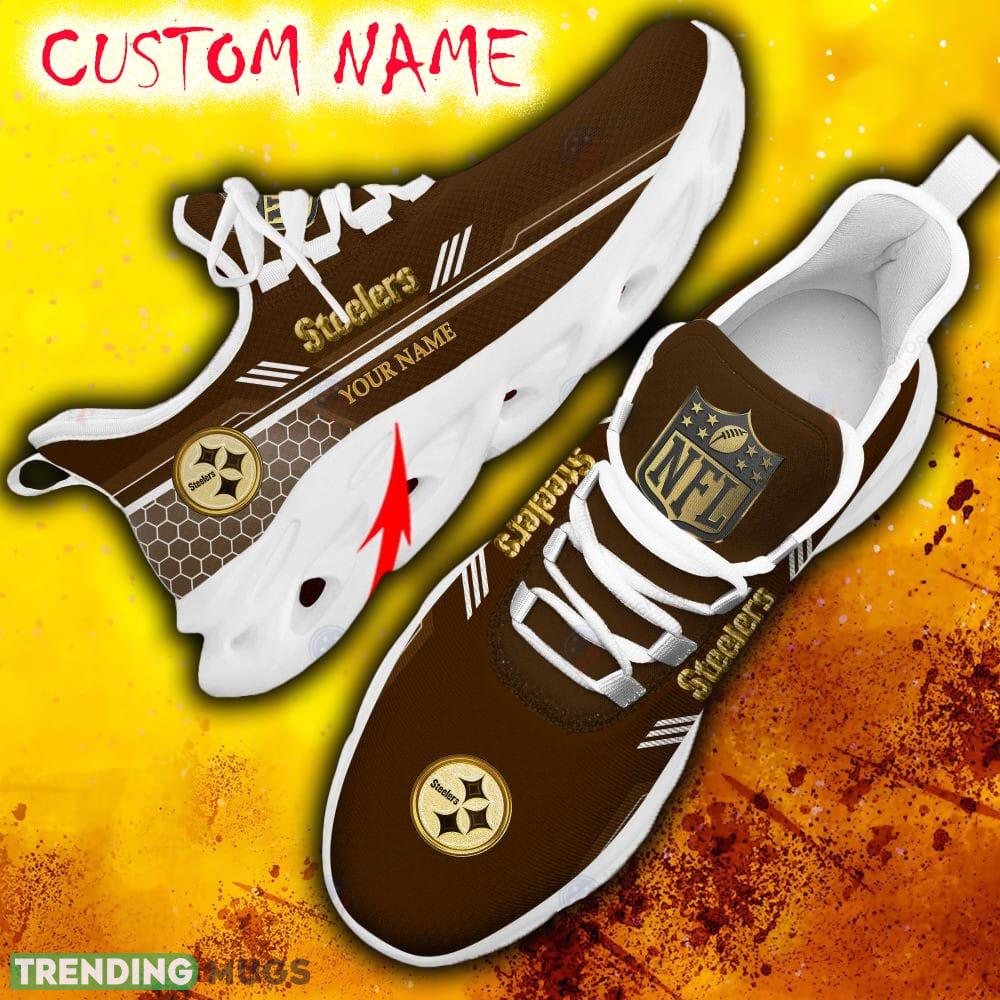 Custom Name Pittsburgh Steelers Brown All Over Printed Max Soul Shoes For Fans Gift Men And Women New Sports Sneakers - Pittsburgh Steelers Chunky Sneakers Best Photo 13 Custom Name Pittsburgh Steelers Brown All Over Printed Max Soul Shoes For Fans Gift Men And Women New Sports Sneakers - Pittsburgh Steelers Chunky Sneakers Best Photo 13