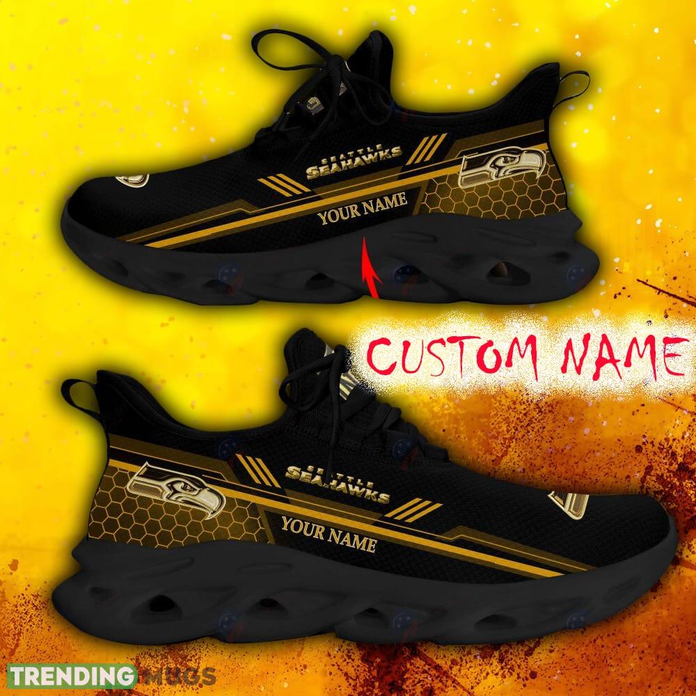 Custom Name Seattle Seahawks Yellow All Over Printed Max Soul Shoes For Fans Gift Men And Women New Sports Sneakers Max Soul Custom Name Seattle Seahawks Yellow All Over Printed Max Soul Shoes For Fans Gift Men And Women New Sports Sneakers Max Soul