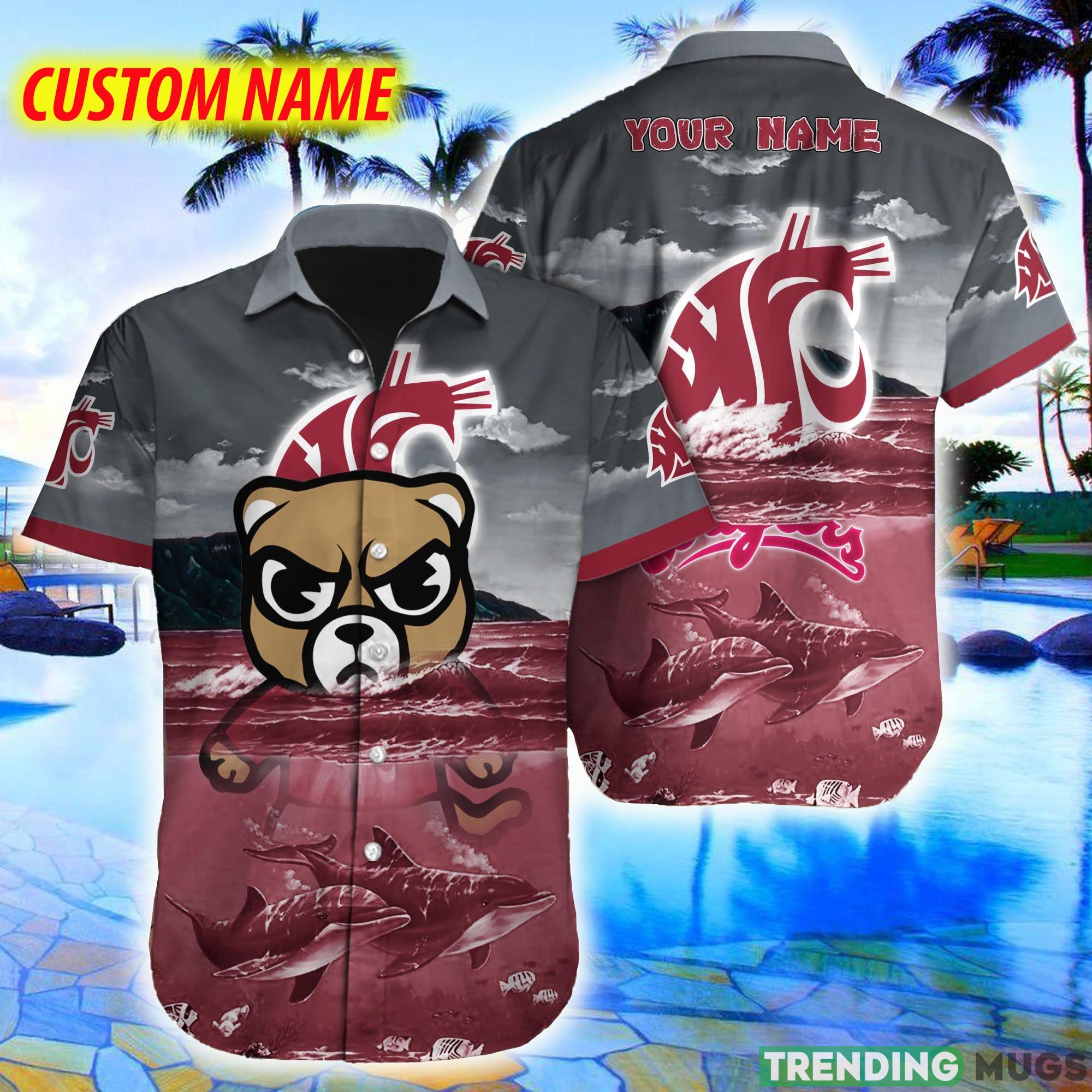 Custom Name Washington State Cougars NCAA Logo Dolphin Beach Funny Hawaiian Shirt - Custom Name Washington State Cougars NCAA Logo Dolphin Beach Funny Hawaiian Shirt Custom Name Washington State Cougars NCAA Logo Dolphin Beach Funny Hawaiian Shirt - Custom Name Washington State Cougars NCAA Logo Dolphin Beach Funny Hawaiian Shirt