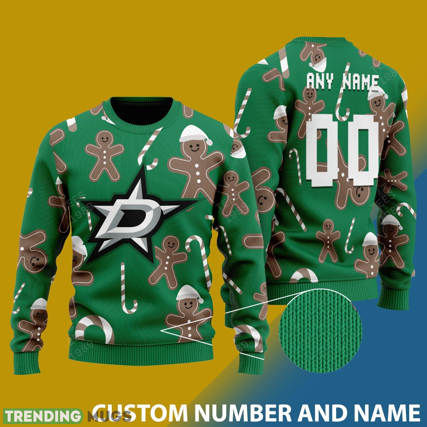 Custom Number And Name Dallas Stars Christmas Santa Bear Ugly Christmas Sweater - Dallas Stars - CUSTOMIZE YOUR NAME & NUMBER Custom Number And Name Dallas Stars Christmas Santa Bear Ugly Christmas Sweater - Dallas Stars - CUSTOMIZE YOUR NAME & NUMBER
