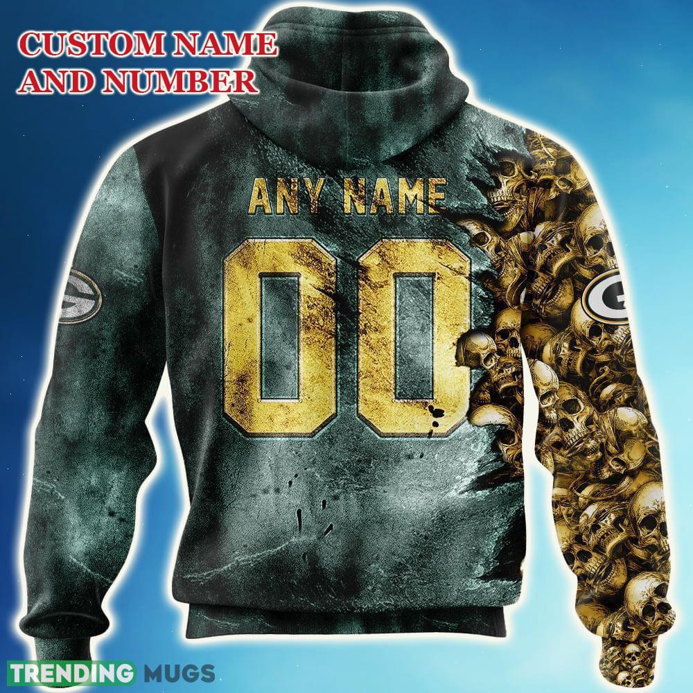 Custom Number And Name Green Bay Packers NFL Skull 3D Hoodie Zip Hoodie For Men And Women Christmas Gift Fans 3D Hoodies Custom Number And Name Green Bay Packers NFL Skull 3D Hoodie Zip Hoodie For Men And Women Christmas Gift Fans 3D Hoodies