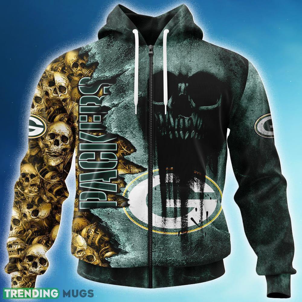 Custom Number And Name Green Bay Packers NFL Skull 3D Hoodie Zip Hoodie For Men And Women Christmas Gift Fans 3D Hoodies Custom Number And Name Green Bay Packers NFL Skull 3D Hoodie Zip Hoodie For Men And Women Christmas Gift Fans 3D Hoodies