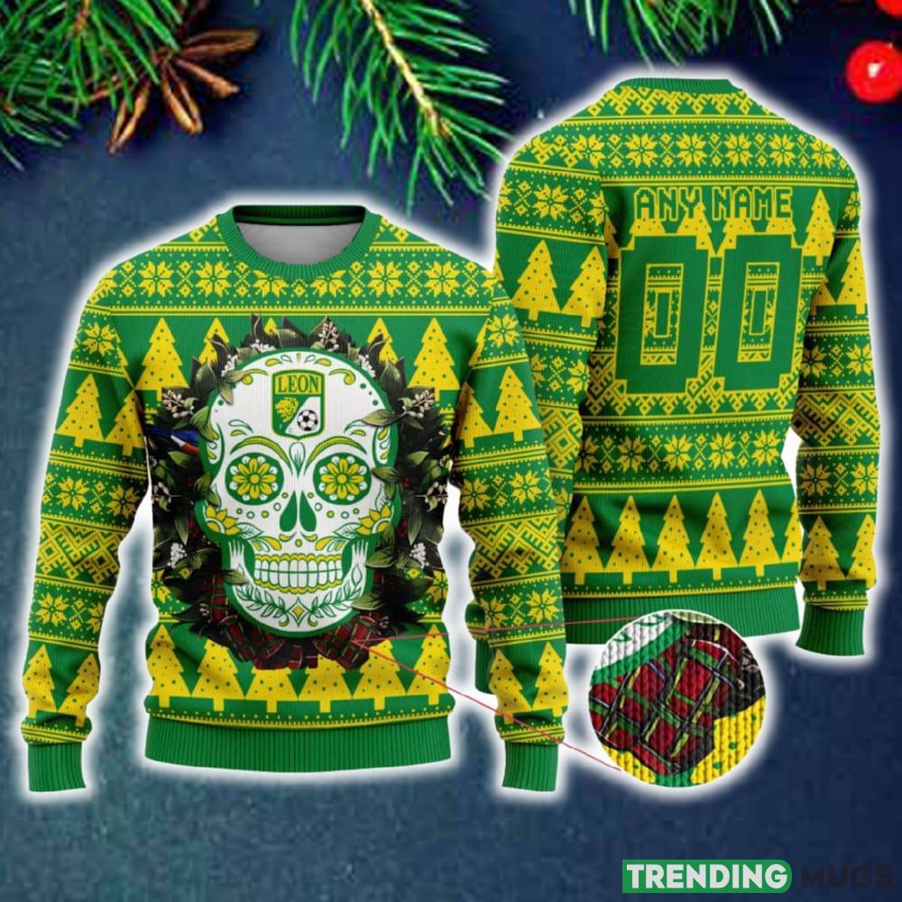 Custom Number And Name LIGA MX Club Leon Special Sugar Skull Christmas Ugly Sweater Gift For Men And Women - Custom Number And Name LIGA MX Club Leon Special Sugar Skull Christmas Ugly Sweater Gift For Men And Women Custom Number And Name LIGA MX Club Leon Special Sugar Skull Christmas Ugly Sweater Gift For Men And Women - Custom Number And Name LIGA MX Club Leon Special Sugar Skull Christmas Ugly Sweater Gift For Men And Women