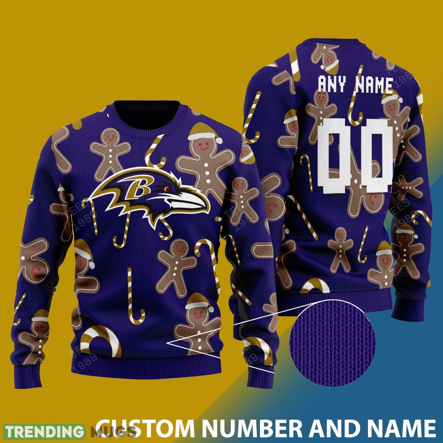 Custom Number And Name Ravens Christmas Santa Bear Ugly Christmas Sweater - 001Ravens - CUSTOMIZE YOUR NAME & NUMBER Custom Number And Name Ravens Christmas Santa Bear Ugly Christmas Sweater - 001Ravens - CUSTOMIZE YOUR NAME & NUMBER