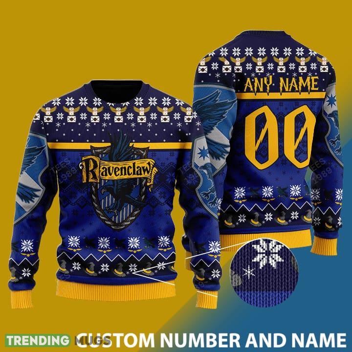 Custom Number And Name Ready For Presents Ravenclaw Christmas Santa Bear Ugly Christmas Sweater - Ready For Presents R.avenclaw - CUSTOMIZE YOUR NAME & NUMBER Custom Number And Name Ready For Presents Ravenclaw Christmas Santa Bear Ugly Christmas Sweater - Ready For Presents R.avenclaw - CUSTOMIZE YOUR NAME & NUMBER