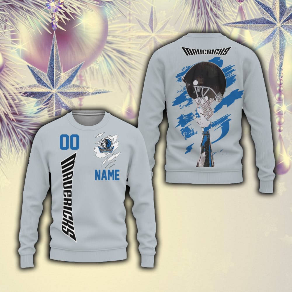 Dallas Mavericks Sports American Football Helmet Best Trends Custom Number And Name 3D Sweater Christmas For Fans Gift - 201023-111649 Dallas Mavericks Sports American Football Helmet Best Trends Custom Number And Name 3D Sweater Christmas For Fans Gift - 201023-111649