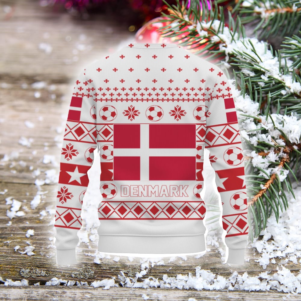 Denmark National Ugly Christmas Sweater World Cup Soccer Team Snow Santa Ugly Christmas Sweater Team Logo Sweatshirt Holiday Unisex For Fans Gift 3D Sweater Denmark National Ugly Christmas Sweater World Cup Soccer Team Snow Santa Ugly Christmas Sweater Team Logo Sweatshirt Holiday Unisex For Fans Gift 3D Sweater