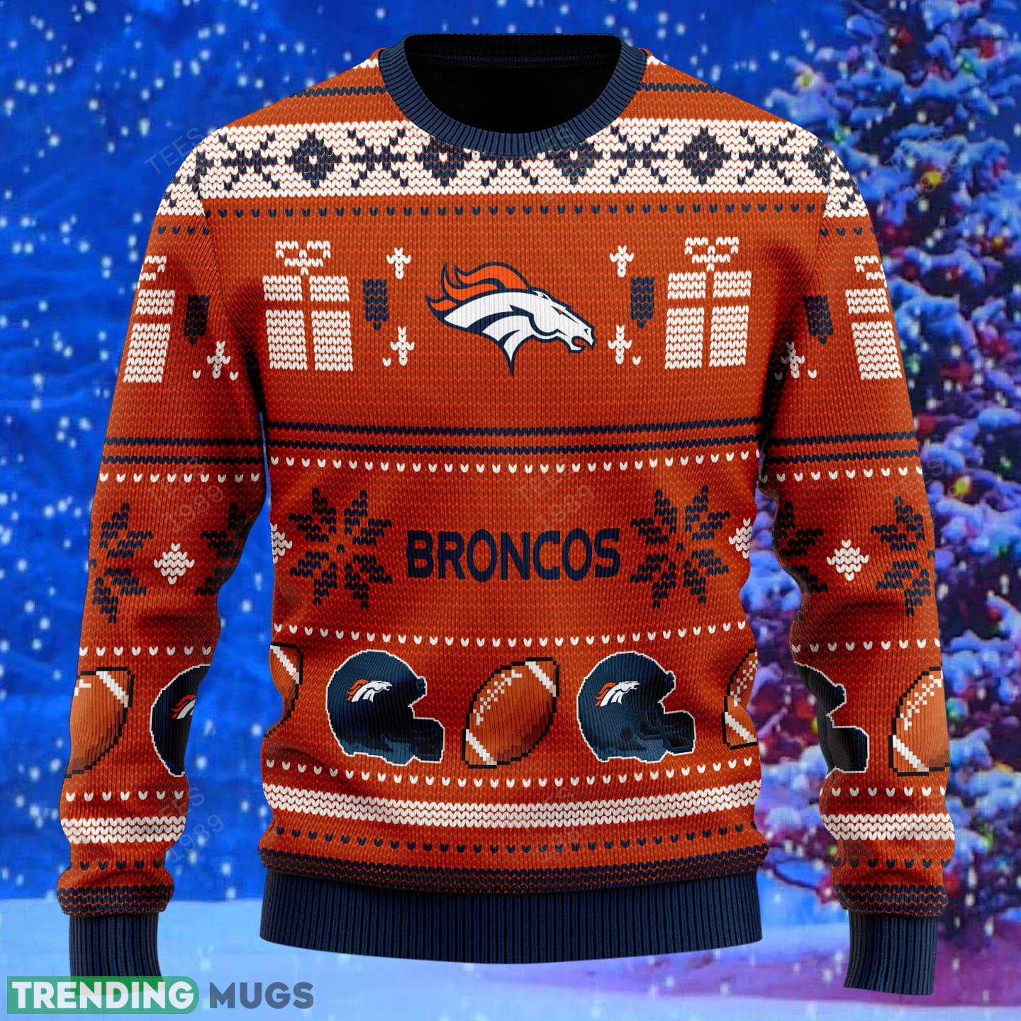Denver Broncos Design NFL Snowflakes Reindeer 3D Sweater Custom Number And Name 3D Sweater Denver Broncos Design NFL Snowflakes Reindeer 3D Sweater Custom Number And Name 3D Sweater