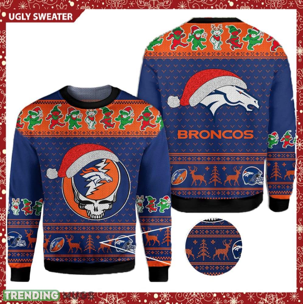 Denver Broncos Grateful Dead SKull And Bears Ugly Christmas Sweater - Denver Broncos Grateful Dead SKull And Bears Ugly Christmas Sweater Denver Broncos Grateful Dead SKull And Bears Ugly Christmas Sweater - Denver Broncos Grateful Dead SKull And Bears Ugly Christmas Sweater