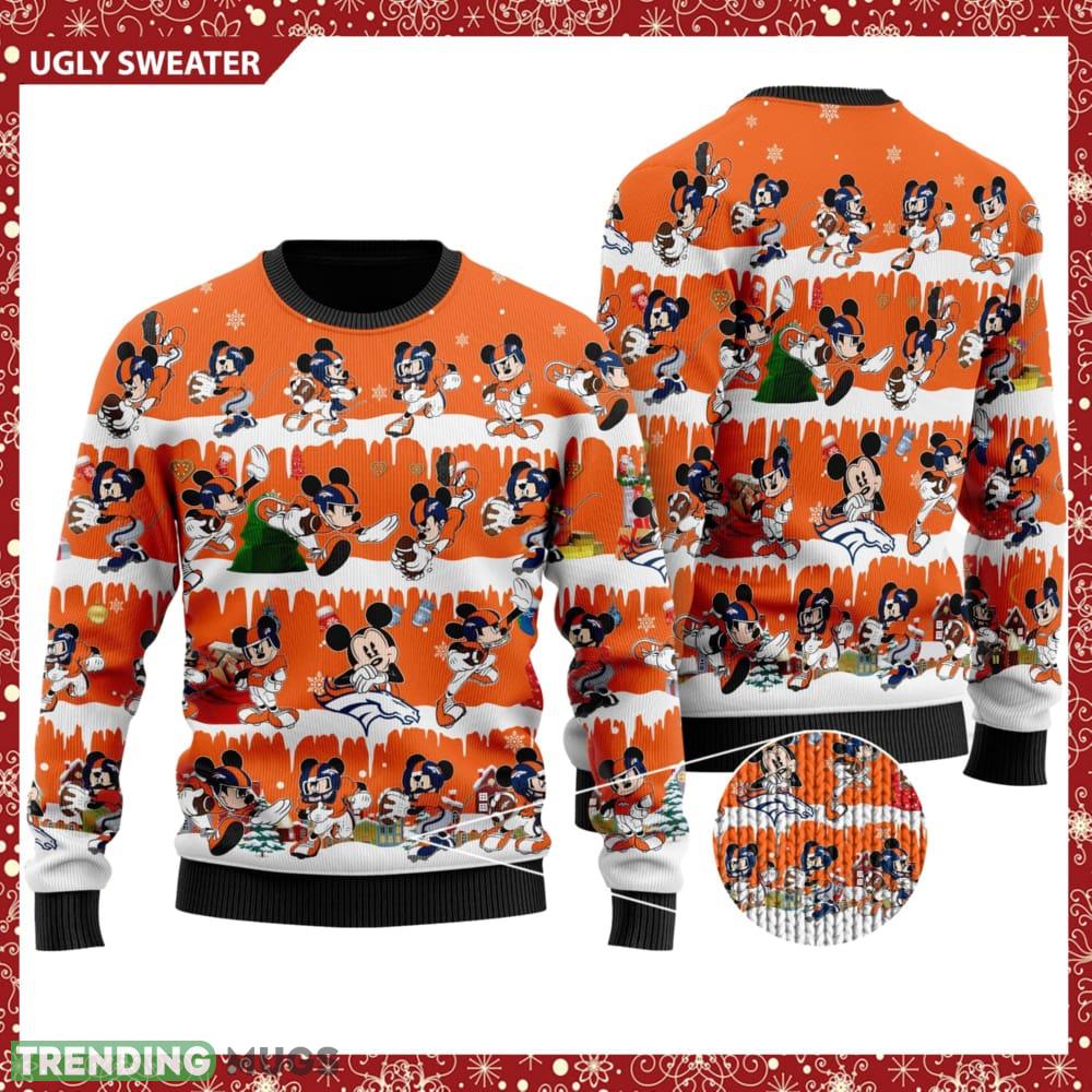 Denver Broncos Mickey NFL Knitted Christmas 3D Sweater For Fans - Denver Broncos Mickey NFL Knitted Christmas 3D Sweater For Fans Denver Broncos Mickey NFL Knitted Christmas 3D Sweater For Fans - Denver Broncos Mickey NFL Knitted Christmas 3D Sweater For Fans