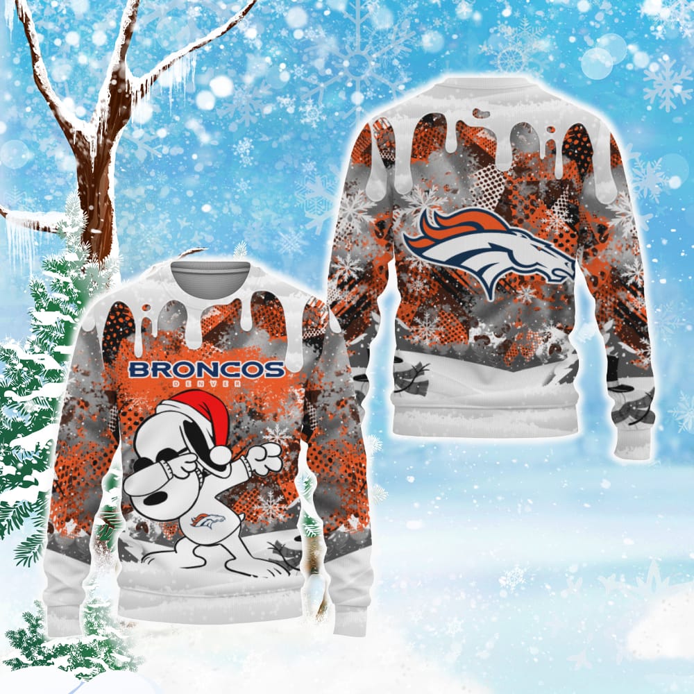 Denver Broncos Snoopy Dabbing The Peanuts Sports Football American Christmas Dripping Matching Knitted Christmas Sweater All Over Print - 211023-103156 Denver Broncos Snoopy Dabbing The Peanuts Sports Football American Christmas Dripping Matching Knitted Christmas Sweater All Over Print - 211023-103156