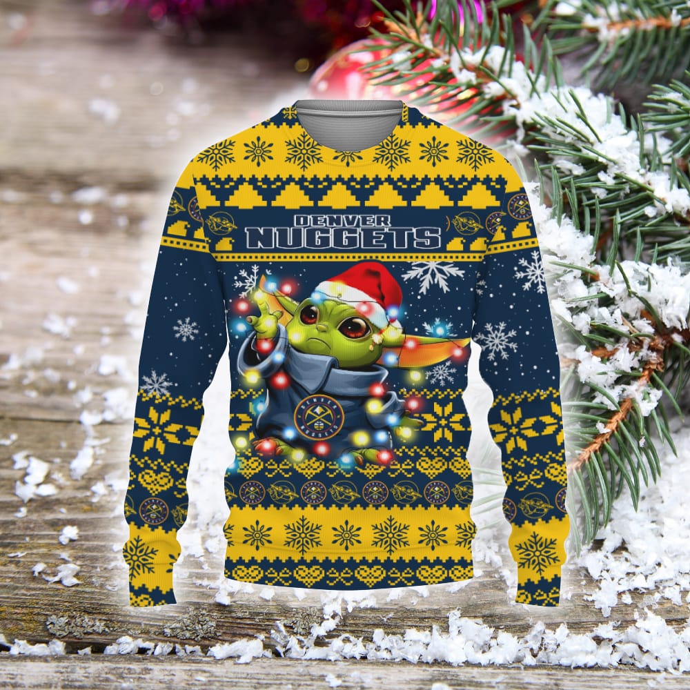 Denver Nuggets Baby Yoda Star Wars Sports Football American Ugly Christmas Sweater Christmas Gift Holiday Unisex Sweatshirt For Fans 3D Sweater Denver Nuggets Baby Yoda Star Wars Sports Football American Ugly Christmas Sweater Christmas Gift Holiday Unisex Sweatshirt For Fans 3D Sweater