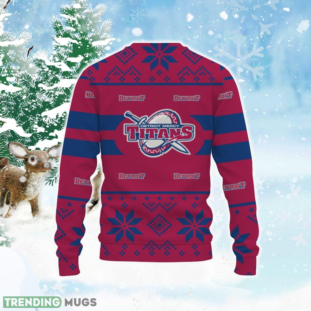 Detroit Mercy Titans Custom New Uniforms For Fan Gear Knitted Xmas Sweater All Over Print 3D Sweater Detroit Mercy Titans Custom New Uniforms For Fan Gear Knitted Xmas Sweater All Over Print 3D Sweater