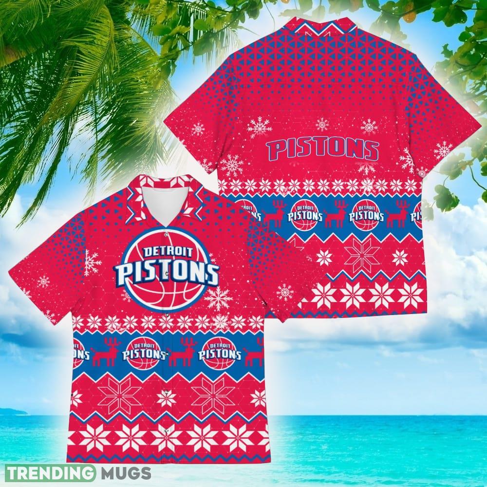 Detroit Pistons Best Ugly Christmas 3D Hawaiian Shirt Printed Fans Gift For Family Holidays - Detroit Pistons Best Ugly Christmas 3D Hawaiian Shirt Printed Fans Gift For Family Holidays