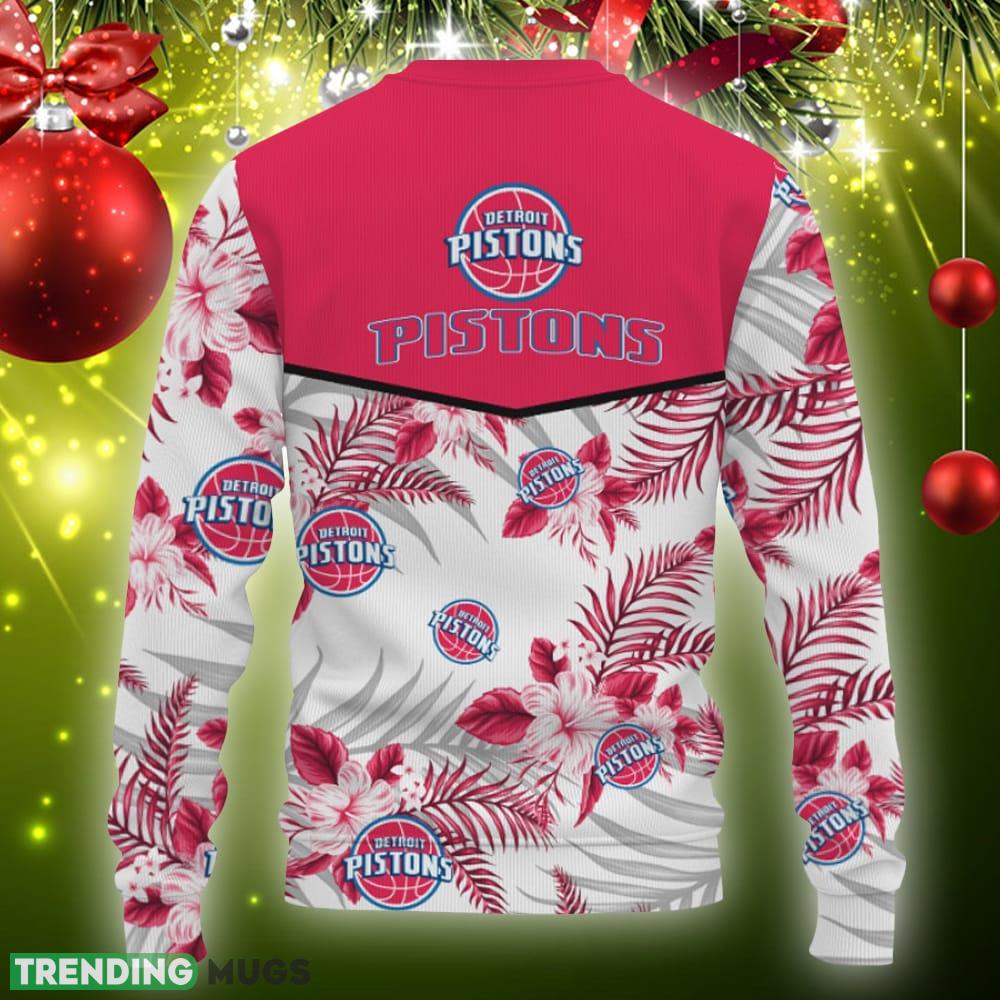Detroit Pistons Tropical Patterns Knitted Christmas Sweater Gift Holidays 3D Sweater Detroit Pistons Tropical Patterns Knitted Christmas Sweater Gift Holidays 3D Sweater