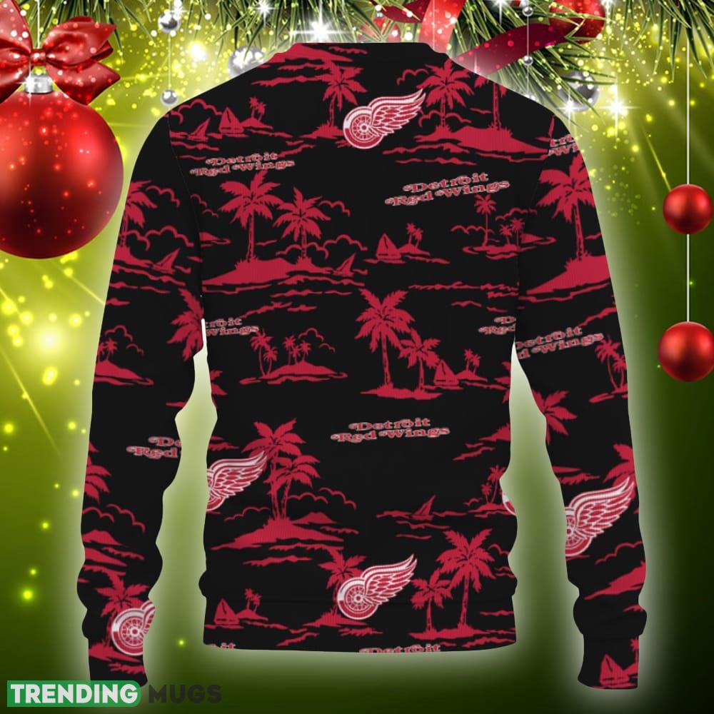 Detroit Red Wings Aloha Hawaii Beach Ugly Xmas Sweater AOP Gift Holidays 3D Sweater Detroit Red Wings Aloha Hawaii Beach Ugly Xmas Sweater AOP Gift Holidays 3D Sweater
