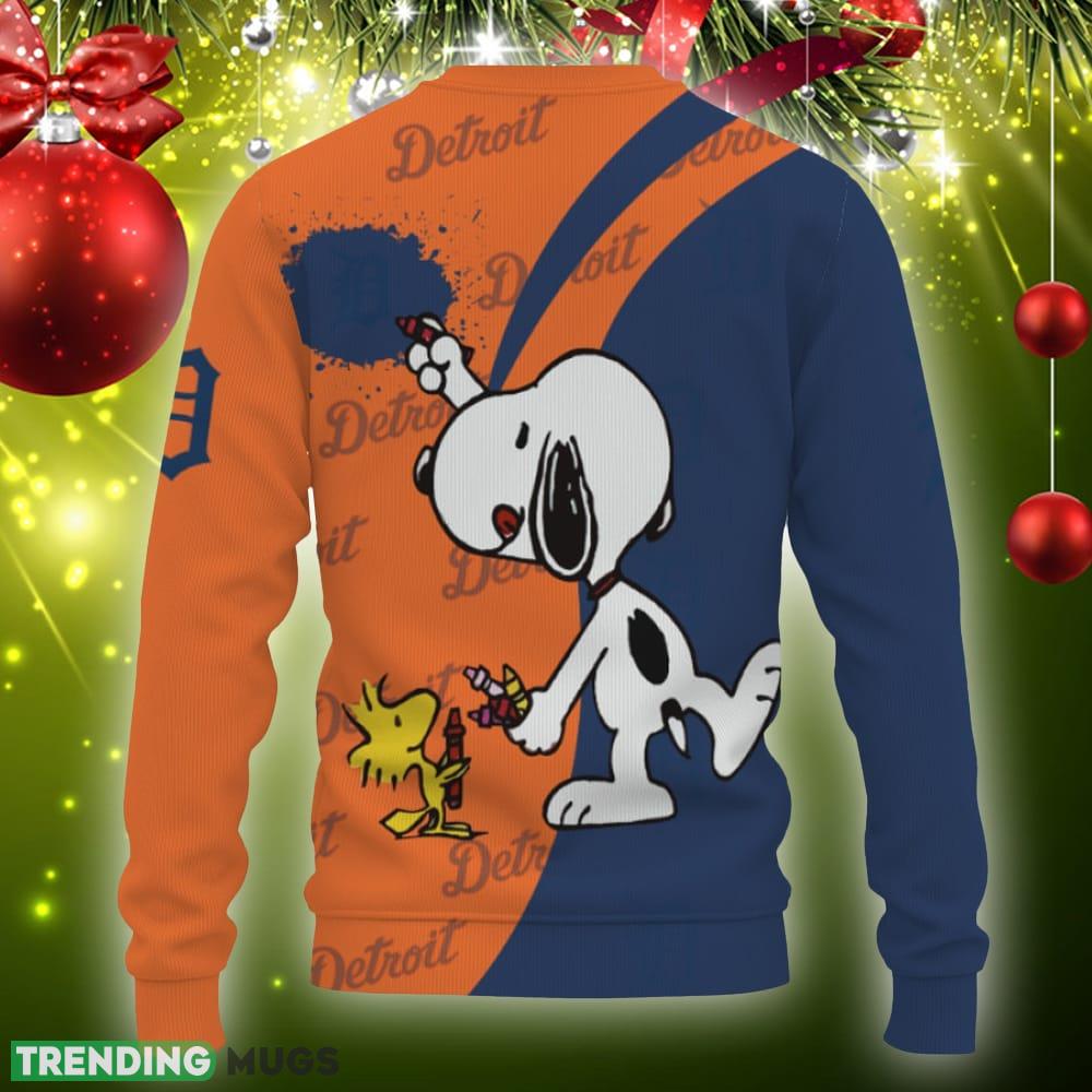 Detroit Tigers Snoopy Cute Heart American Sports Team Knitted Christmas 3D Sweater Gift Holidays 3D Sweater Detroit Tigers Snoopy Cute Heart American Sports Team Knitted Christmas 3D Sweater Gift Holidays 3D Sweater