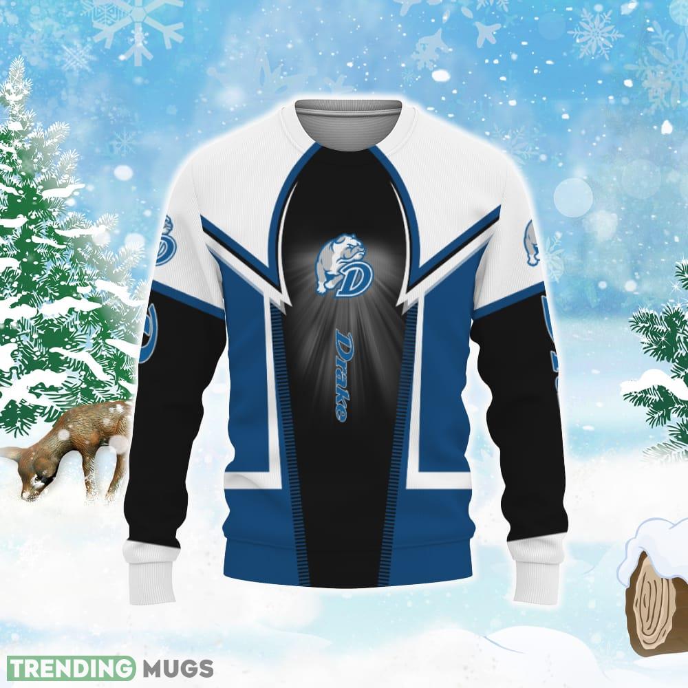 Drake Bulldogs Football American Ugly Christmas Sweater 3D Sweater Drake Bulldogs Football American Ugly Christmas Sweater 3D Sweater