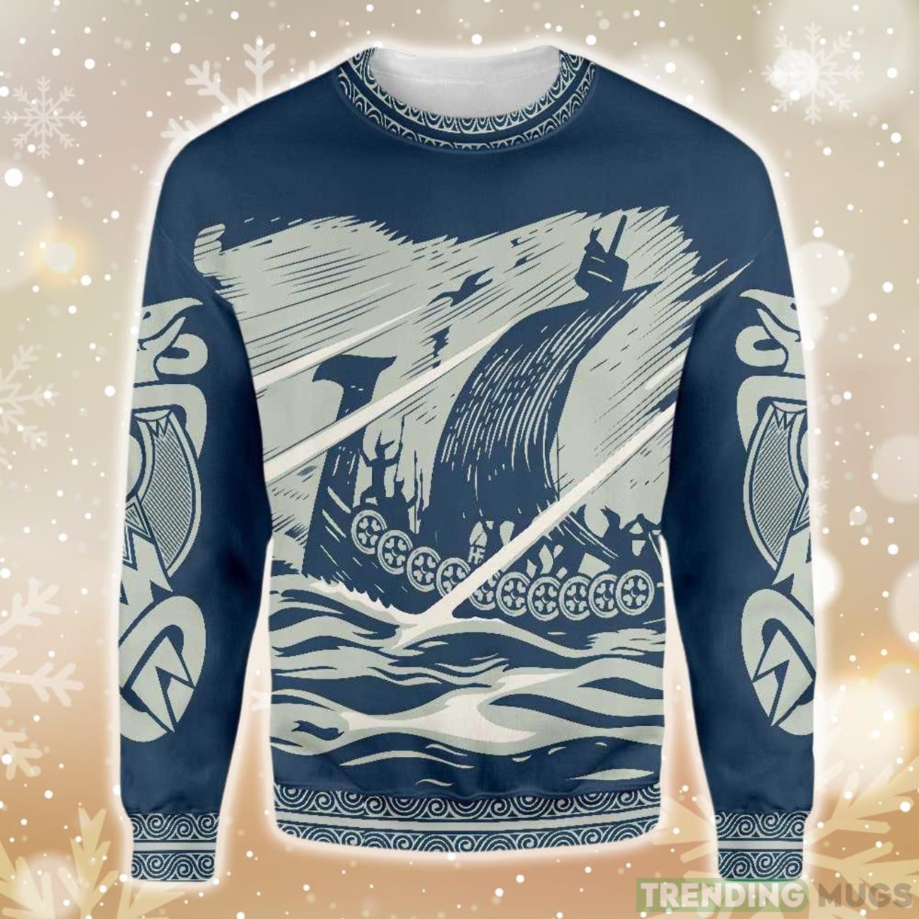Drakkar Sailing Viking Ugly Christmas Sweater Product Photo 1 Drakkar Sailing Viking Ugly Christmas Sweater Product Photo 1