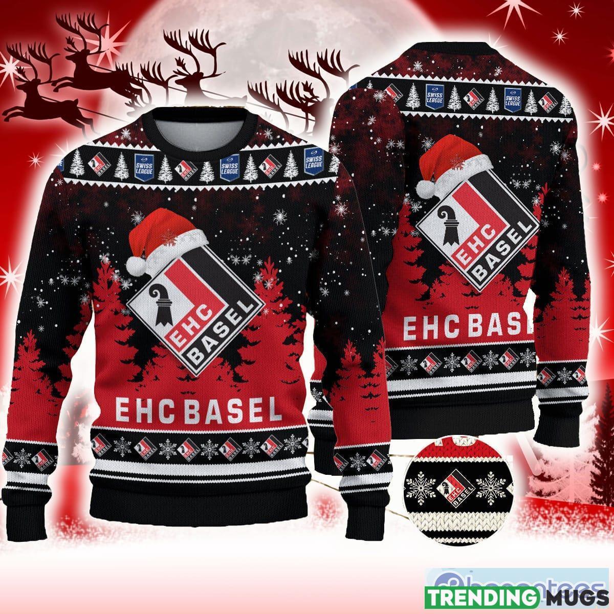 EHC Basel Red Snowshoe 3D Sweater All Over Printed For Men And Women Gift Christmas Holiday - EHC Basel 3D Sweater Photo 1 EHC Basel Red Snowshoe 3D Sweater All Over Printed For Men And Women Gift Christmas Holiday - EHC Basel 3D Sweater Photo 1