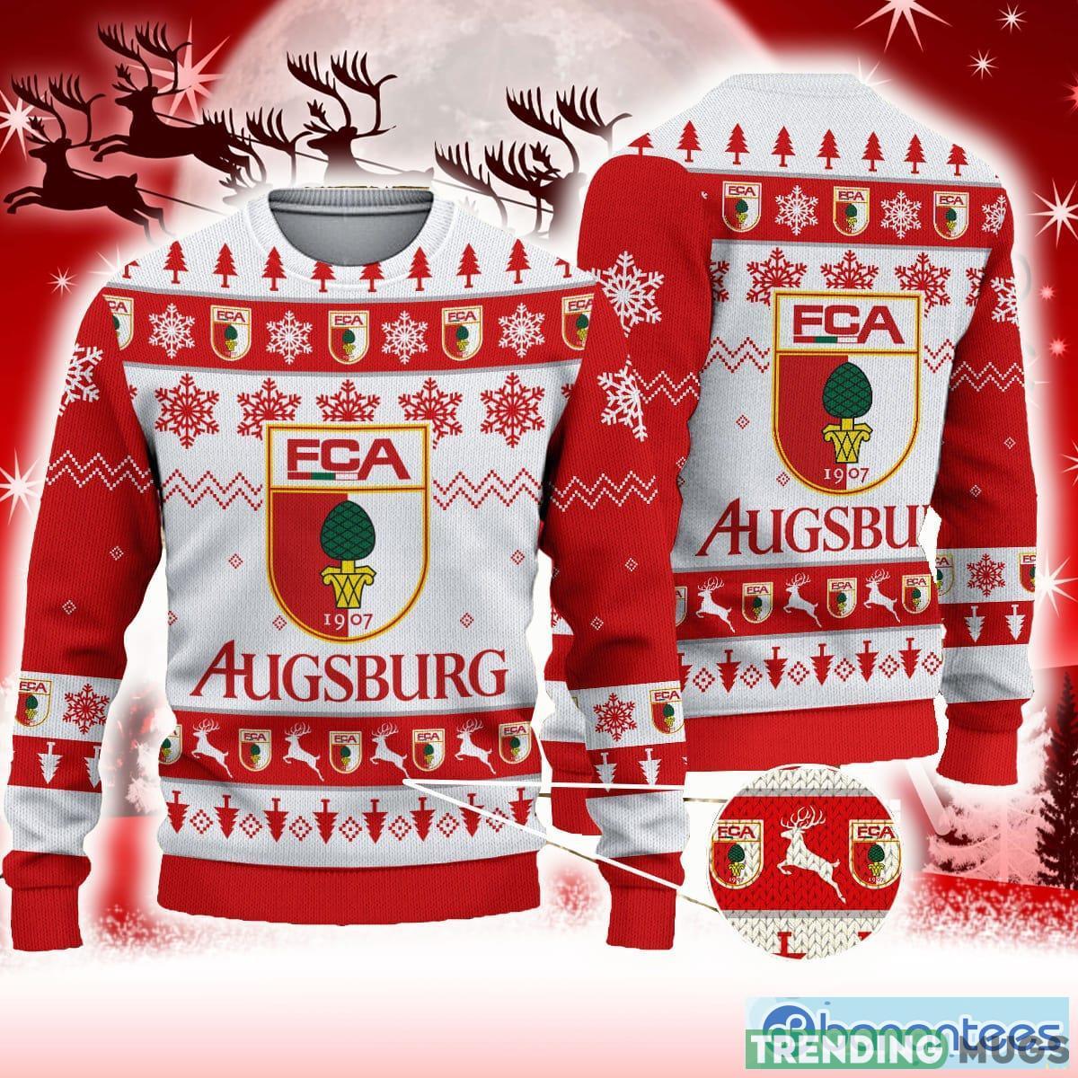 FC Augsburg Red Wrapping 3D Sweater All Over Printed For Men And Women Gift Christmas Holiday - FC Augsburg 3D Sweater Photo 1