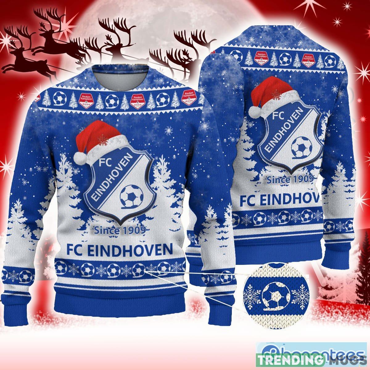 FC Eindhoven Blue Sleigh 3D Sweater All Over Printed For Men And Women Gift Christmas Holiday - FC Eindhoven 3D Sweater Photo 1
