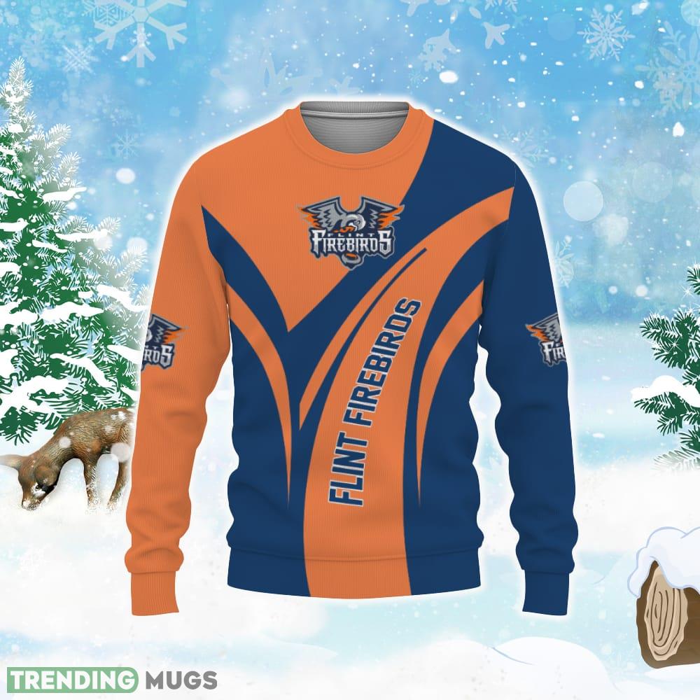 Flint Firebirds American Football Champion Day Ugly Xmas AOP Sweater 3D Sweater Flint Firebirds American Football Champion Day Ugly Xmas AOP Sweater 3D Sweater