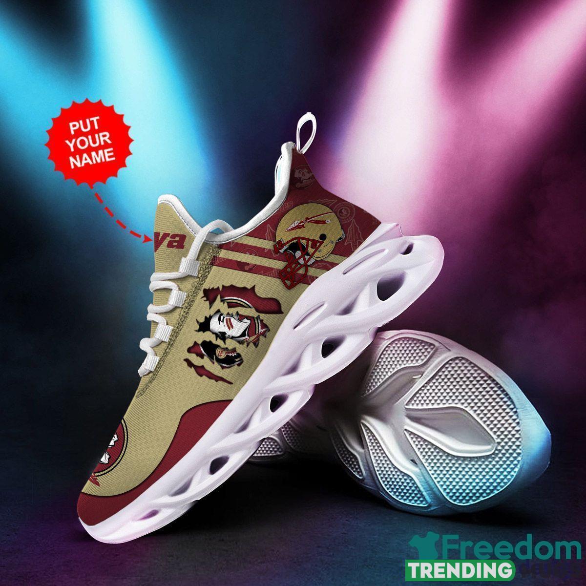 Florida State Seminoles Logo Chunky Sneakers In Brown And Red Custom Name Max Soul Shoes Gift For Fans Max Soul Florida State Seminoles Logo Chunky Sneakers In Brown And Red Custom Name Max Soul Shoes Gift For Fans Max Soul