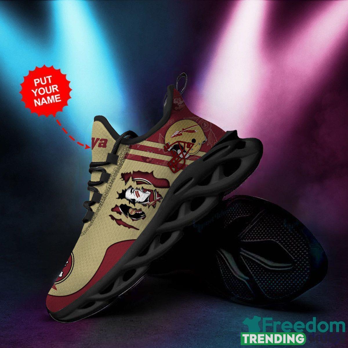 Florida State Seminoles Logo Chunky Sneakers In Brown And Red Custom Name Max Soul Shoes Gift For Fans Max Soul Florida State Seminoles Logo Chunky Sneakers In Brown And Red Custom Name Max Soul Shoes Gift For Fans Max Soul