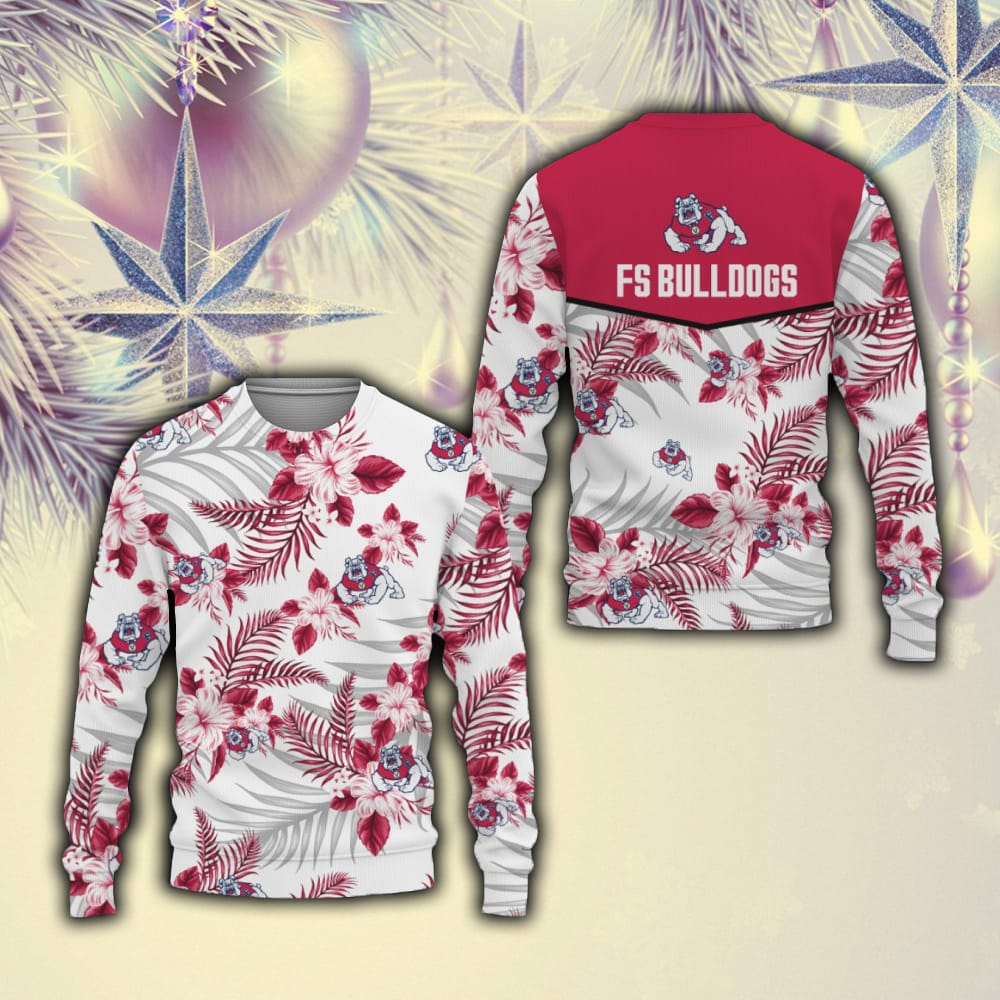 Fresno State Bulldogs Tropical Patterns Best Trends Hibicus Flowers 3D Sweater For Men And Women Gift Fans Christmas - 201023-114610 Fresno State Bulldogs Tropical Patterns Best Trends Hibicus Flowers 3D Sweater For Men And Women Gift Fans Christmas - 201023-114610