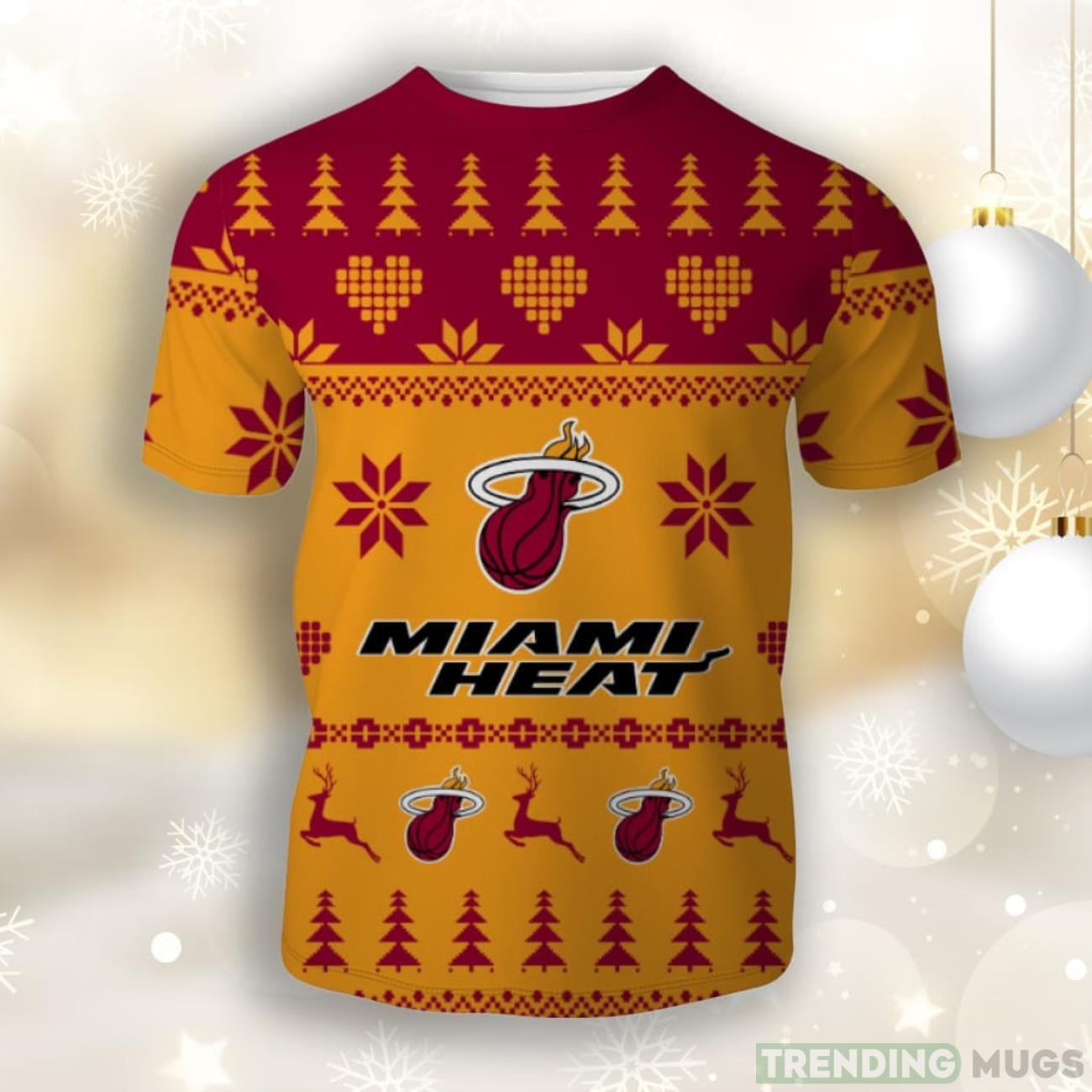 Funny Miami Heat 3D Unisex Christmas T-Shirt Hot Trend For Fans Product Photo 1 Funny Miami Heat 3D Unisex Christmas T-Shirt Hot Trend For Fans Product Photo 1