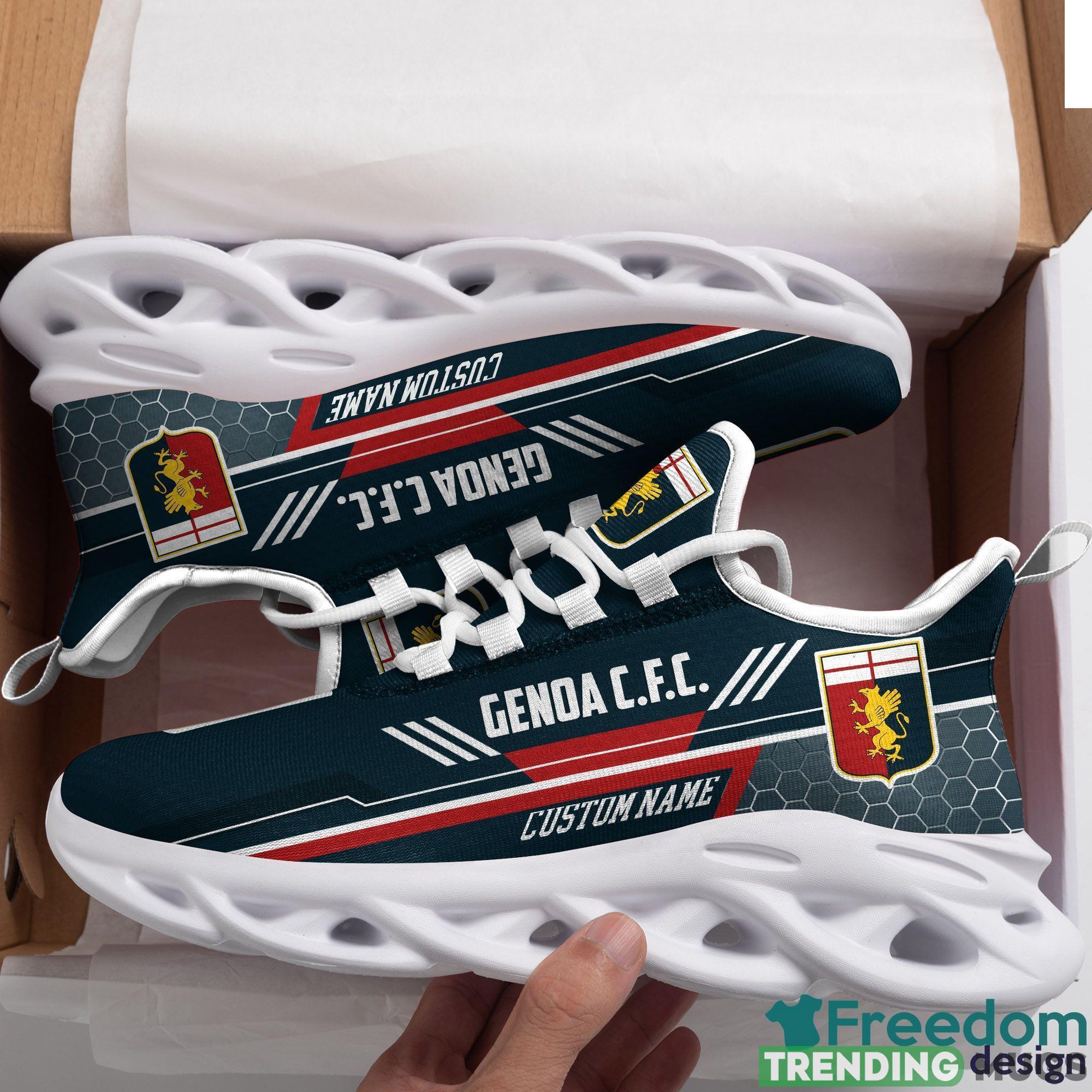 Genoa C.F.C Logo Beehive Chunky Sneakers Custom Name Max Soul Shoes Gift For Fans Max Soul Genoa C.F.C Logo Beehive Chunky Sneakers Custom Name Max Soul Shoes Gift For Fans Max Soul