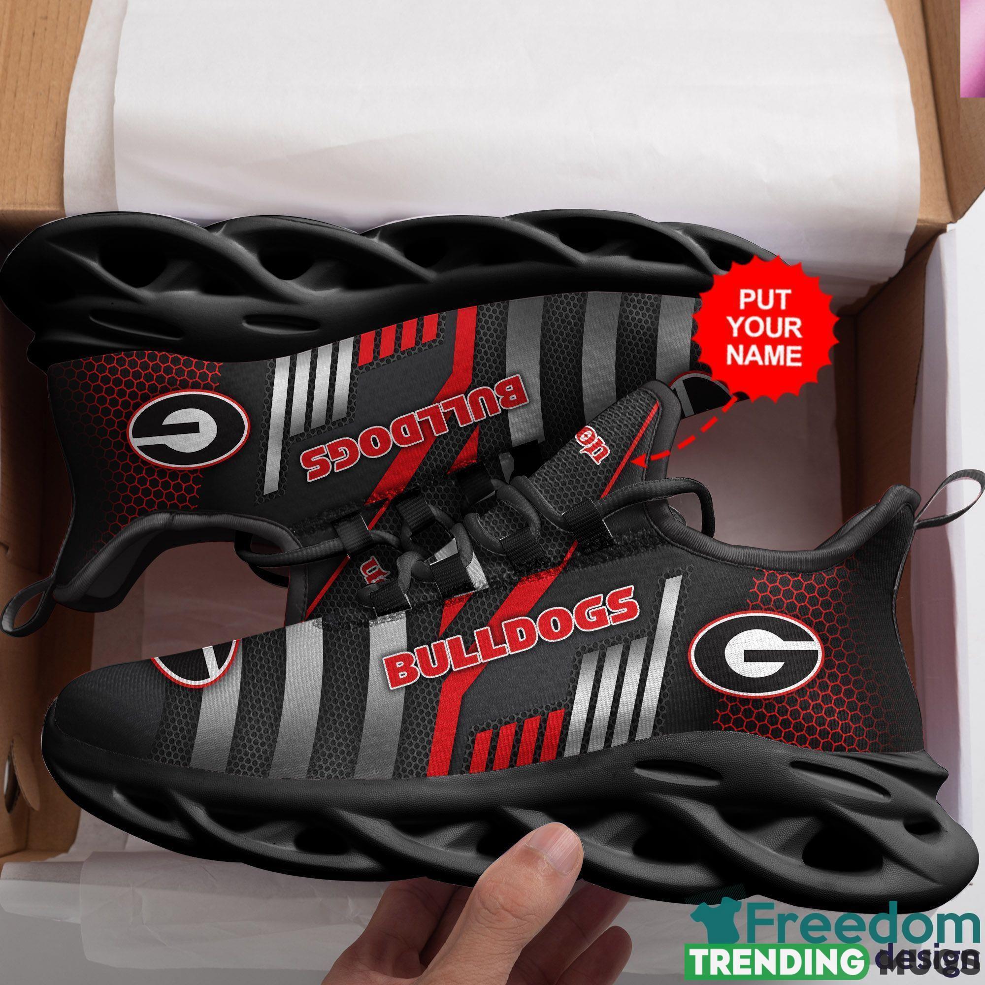 Georgia Bulldogs Logo Stripe Chunky Sneakers Custom Name Max Soul Shoes Gift For Fans Max Soul Georgia Bulldogs Logo Stripe Chunky Sneakers Custom Name Max Soul Shoes Gift For Fans Max Soul