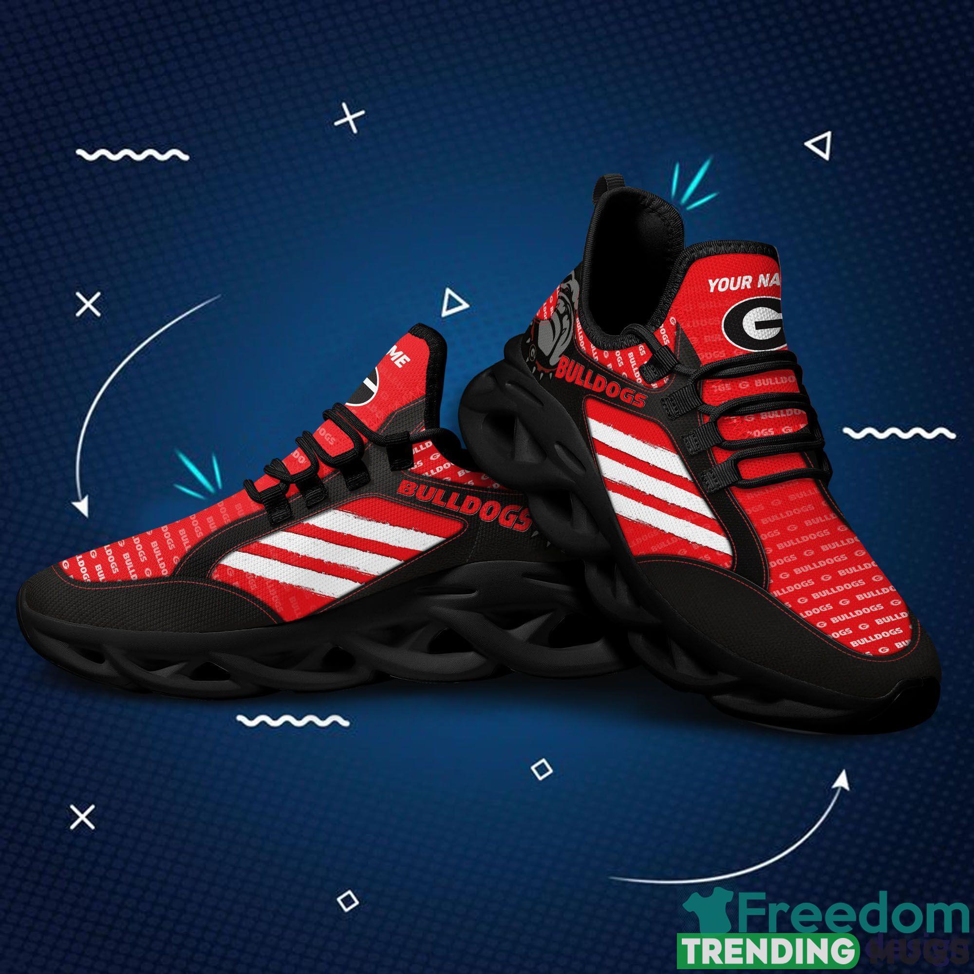 Georgia Bulldogs White Stripe Chunky Sneakers Custom Name Max Soul Shoes In Red Gift For Fans Max Soul Georgia Bulldogs White Stripe Chunky Sneakers Custom Name Max Soul Shoes In Red Gift For Fans Max Soul