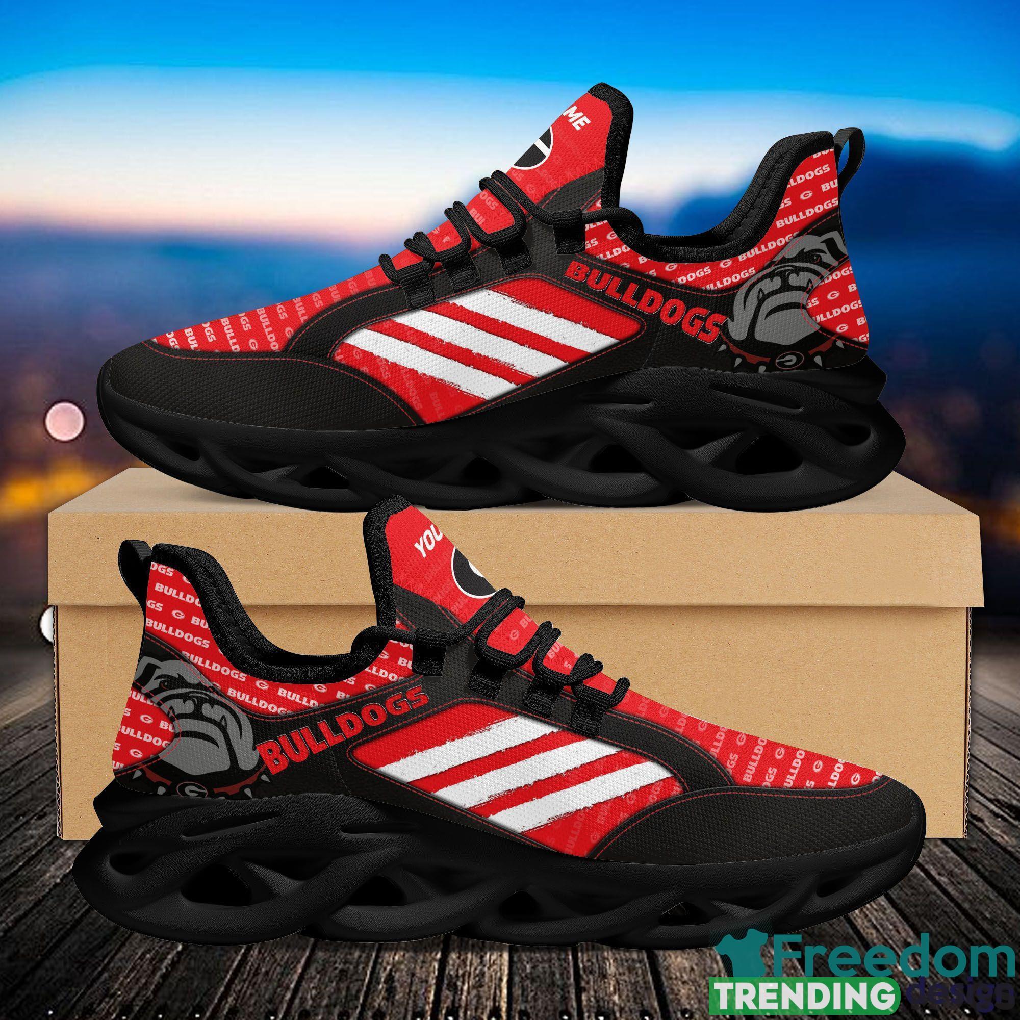 Georgia Bulldogs White Stripe Chunky Sneakers Custom Name Max Soul Shoes In Red Gift For Fans Max Soul Georgia Bulldogs White Stripe Chunky Sneakers Custom Name Max Soul Shoes In Red Gift For Fans Max Soul